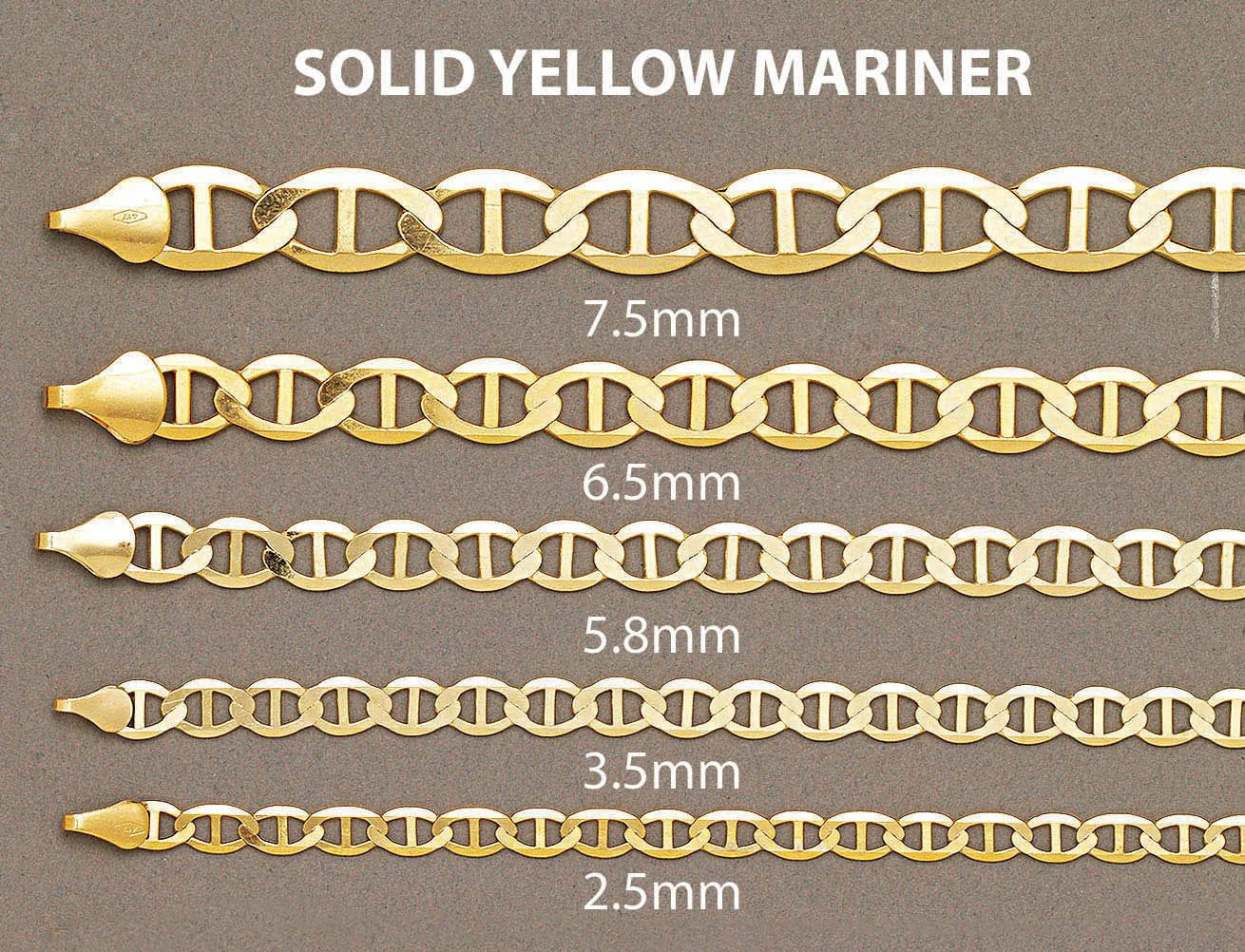 Solid Mens Mariner Bracelet 10K Yellow Gold - Image 4