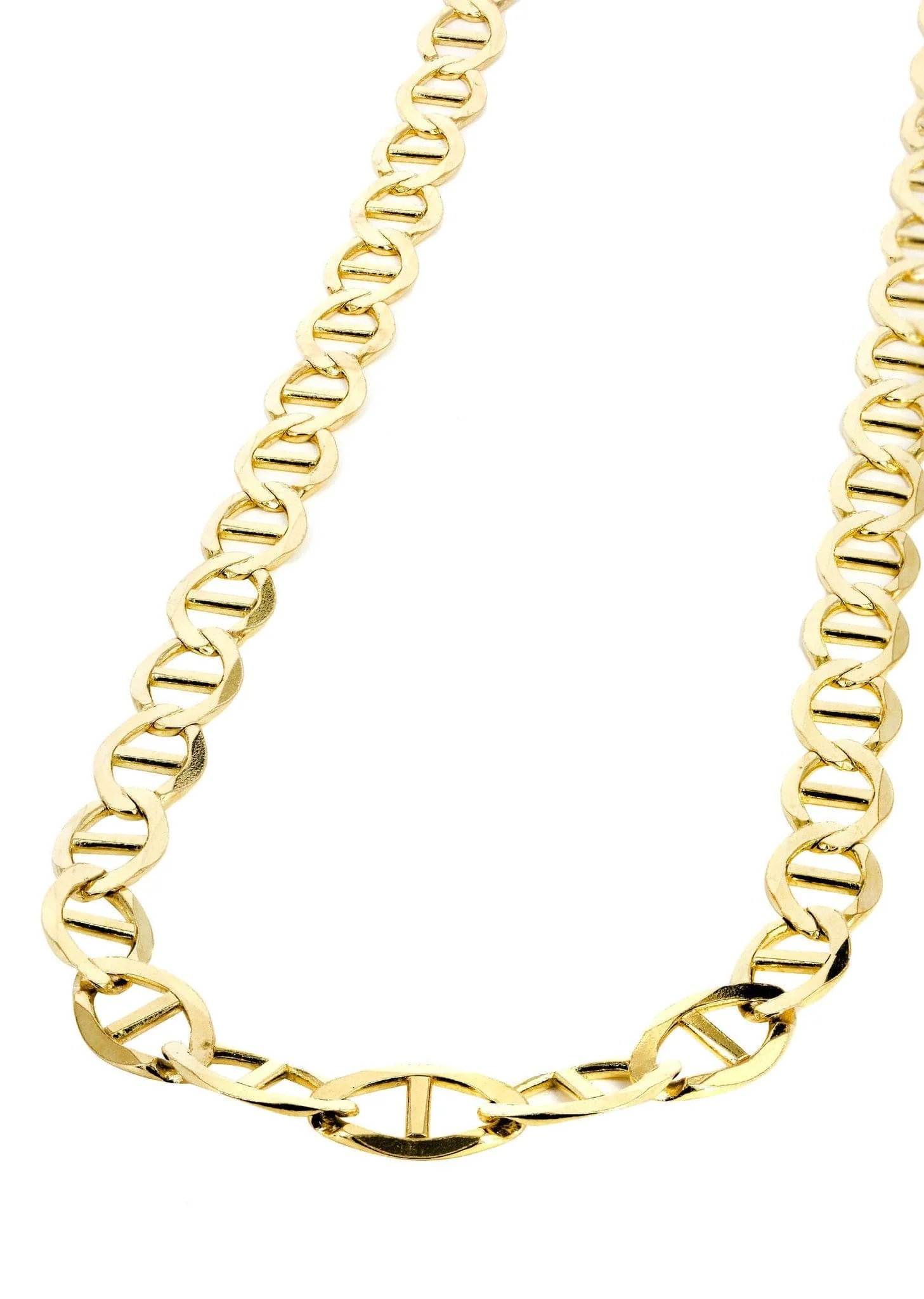 Mens Solid Mariner Chain 10K Gold