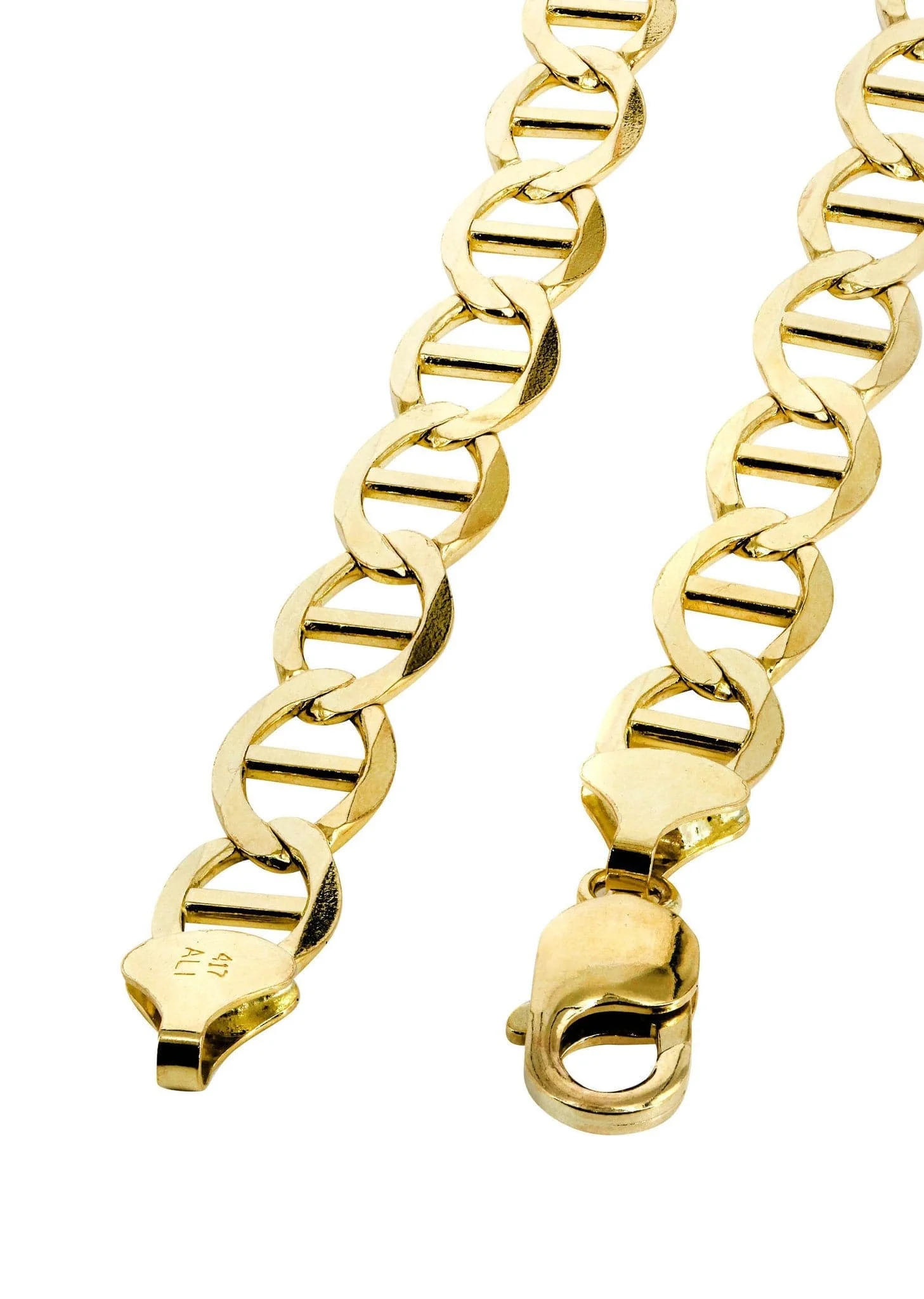 Mens Solid Mariner Chain 10K Gold - Image 4