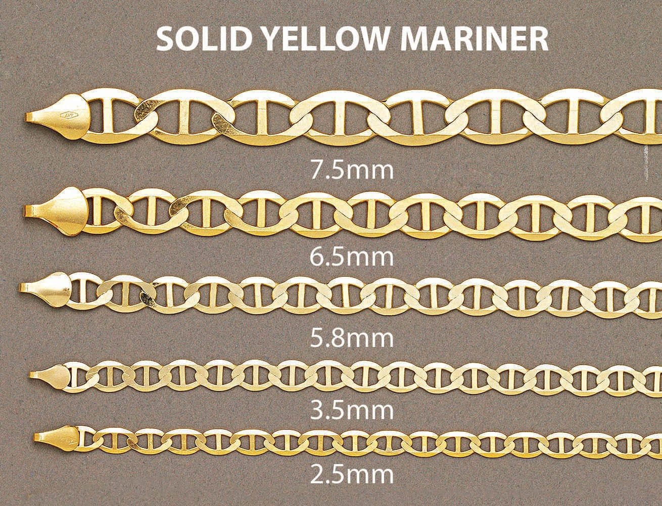 Solid Mariner Chain 14K Gold - Image 5