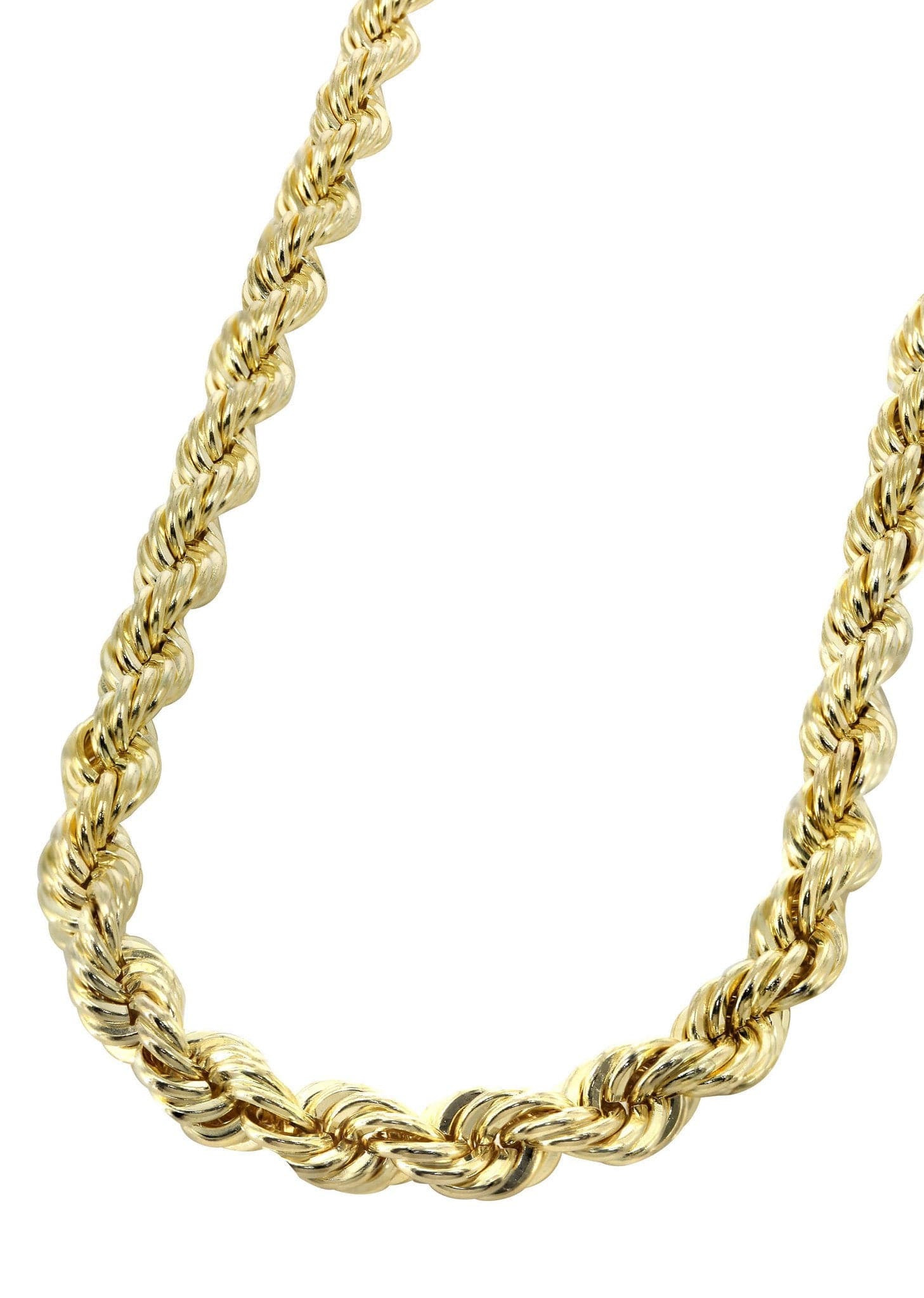 Mens Solid Rope Chain 10K Gold