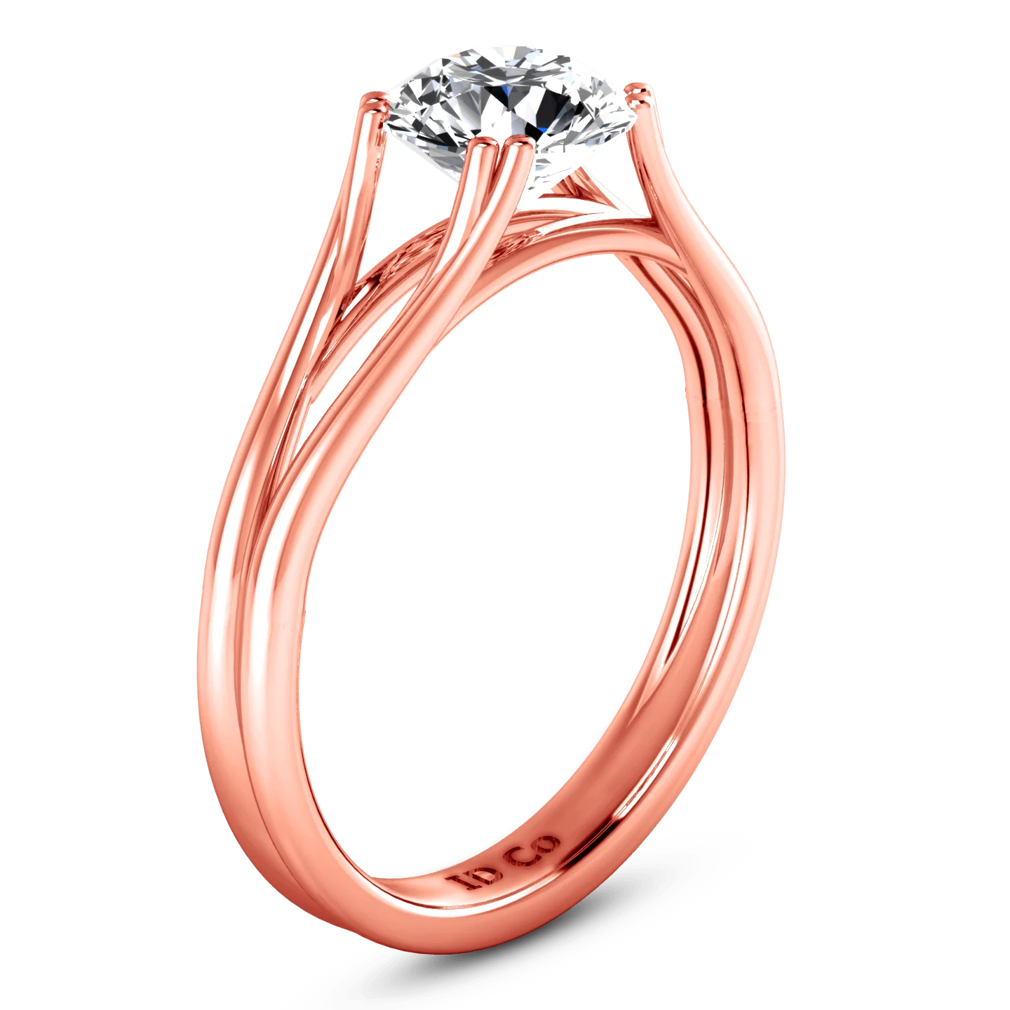 Solitaire Diamond Engagement Ring Adagio 14K Rose Gold - Image 2