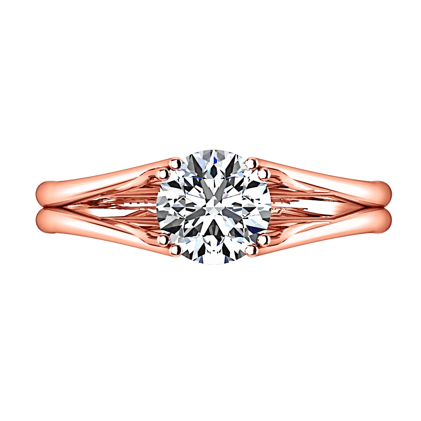Solitaire Diamond Engagement Ring Adagio 14K Rose Gold - Image 3