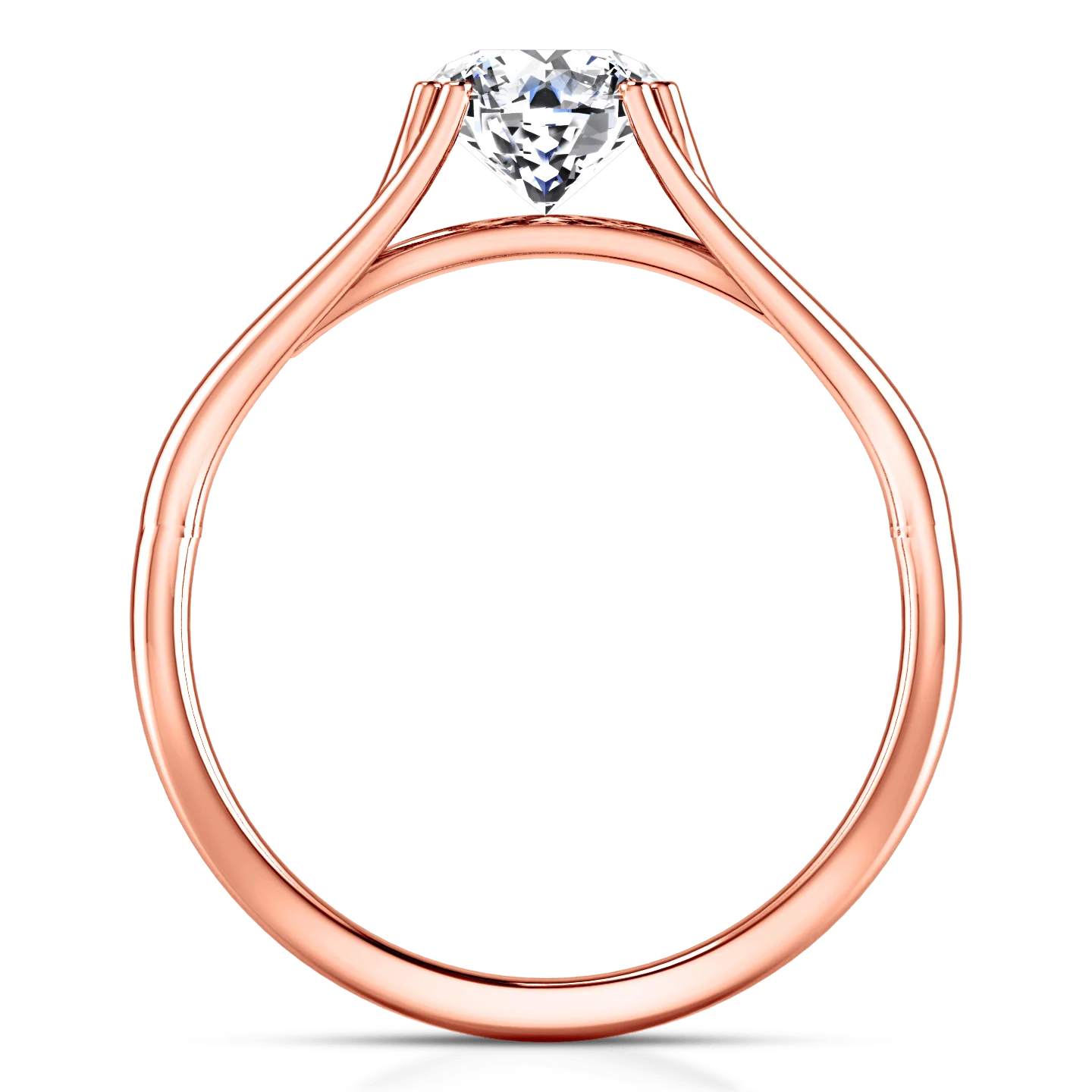 Solitaire Diamond Engagement Ring Adagio 14K Rose Gold - Image 4