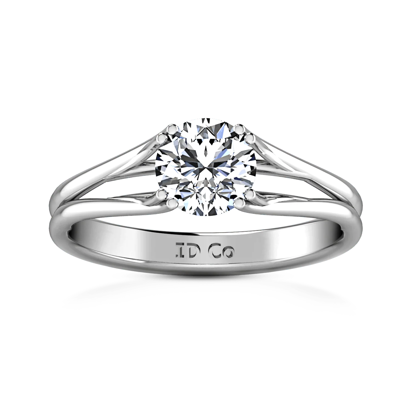 Round Diamond Solitaire Engagement Ring Adagio 14K White Gold