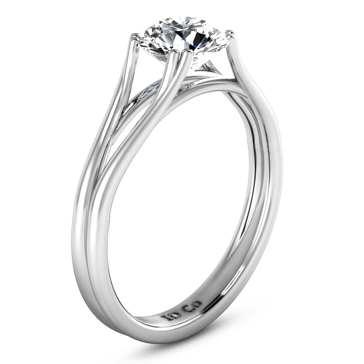 Round Diamond Solitaire Engagement Ring Adagio 14K White Gold - Image 2