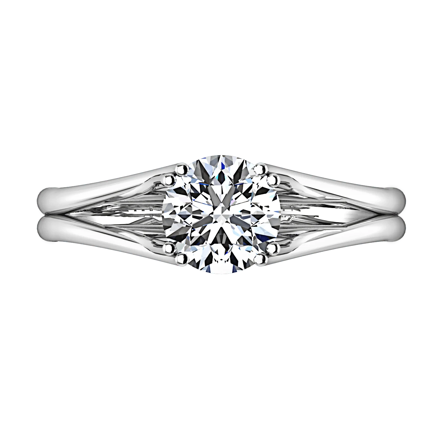 Round Diamond Solitaire Engagement Ring Adagio 14K White Gold - Image 3
