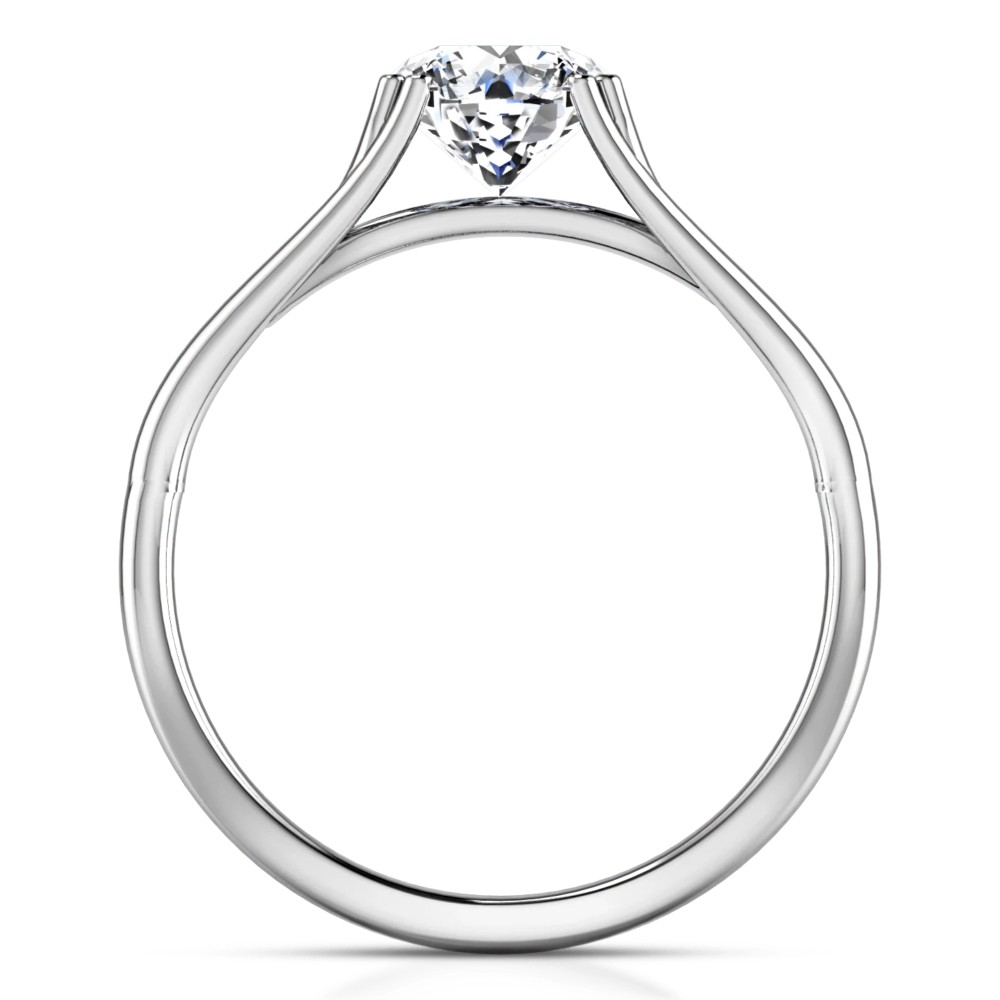 Round Diamond Solitaire Engagement Ring Adagio 14K White Gold - Image 4
