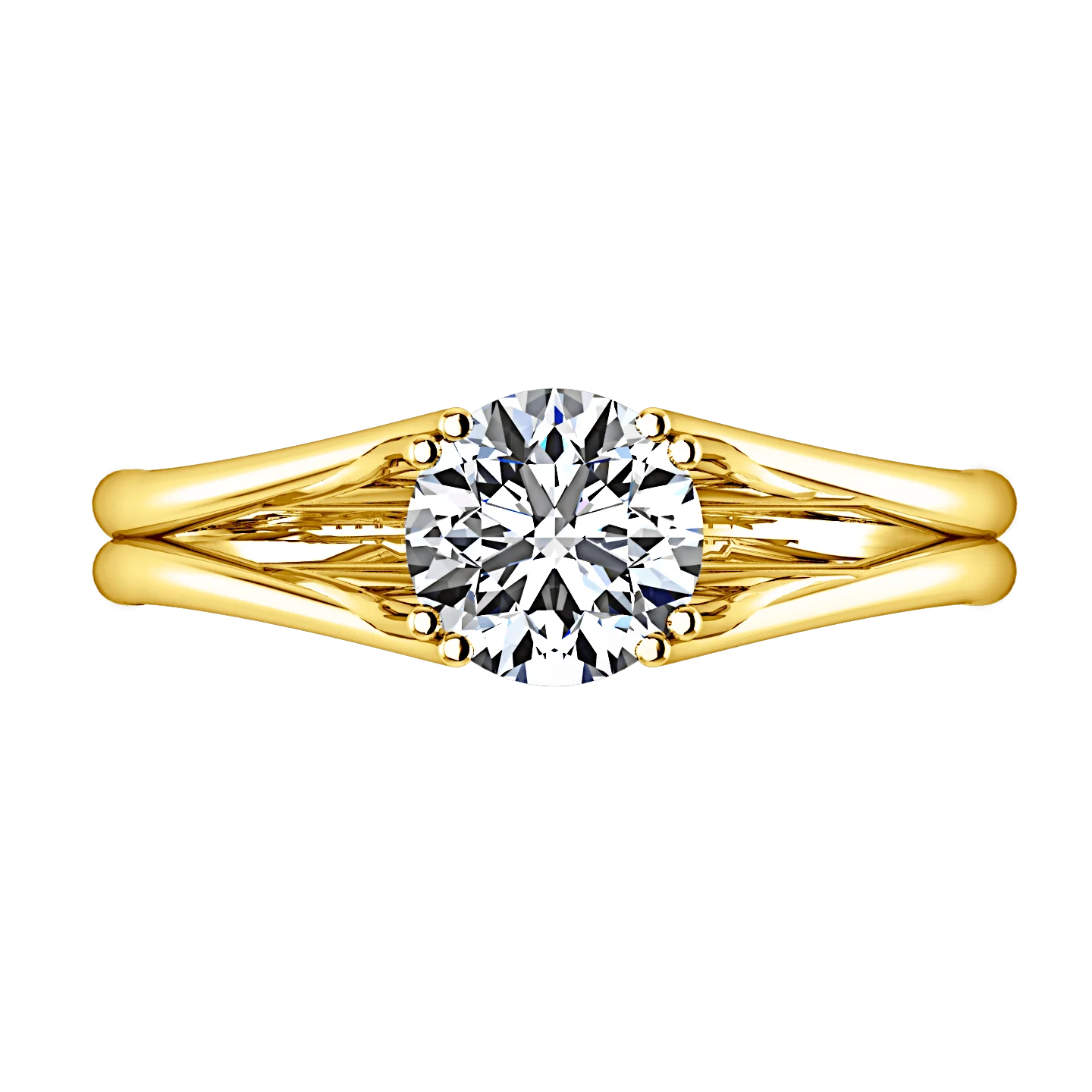 Solitaire Diamond Engagement Ring Adagio 14K Yellow Gold - Image 3
