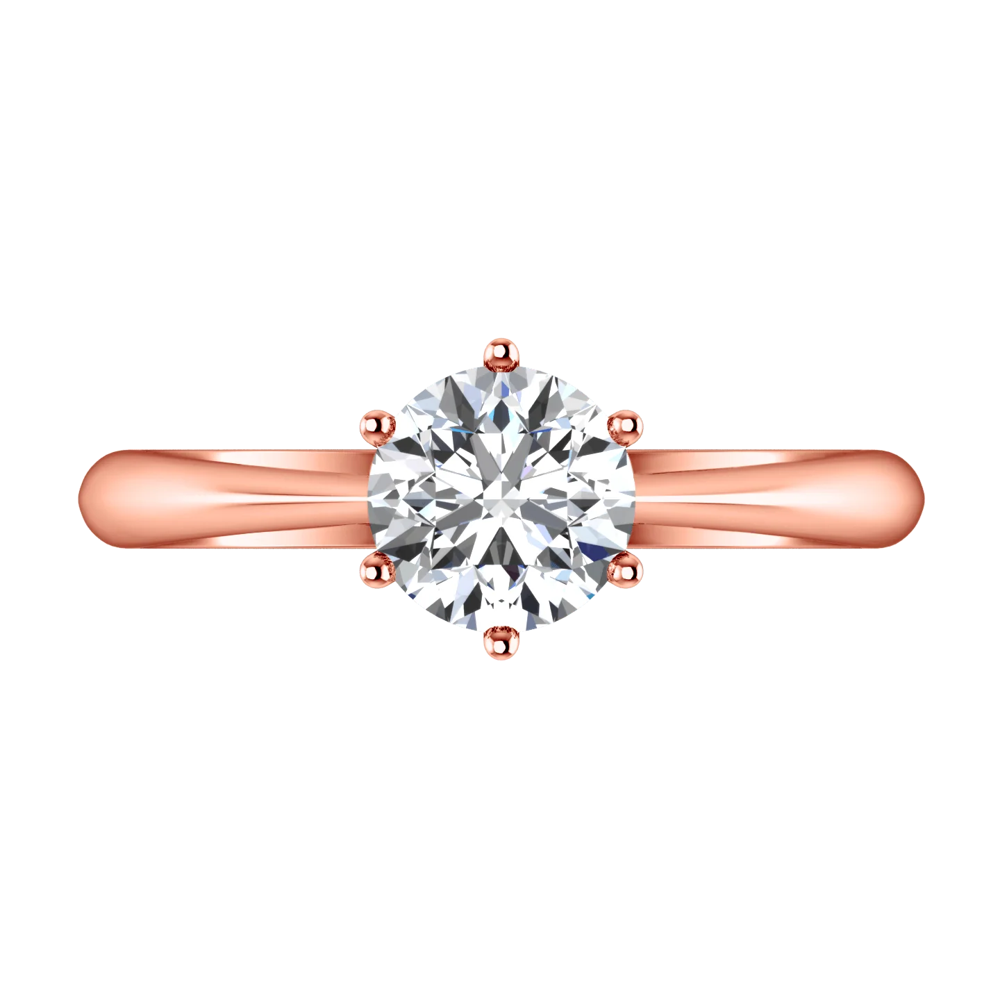 Solitaire Diamond Engagement Ring Alexa 14K Rose Gold - Image 3