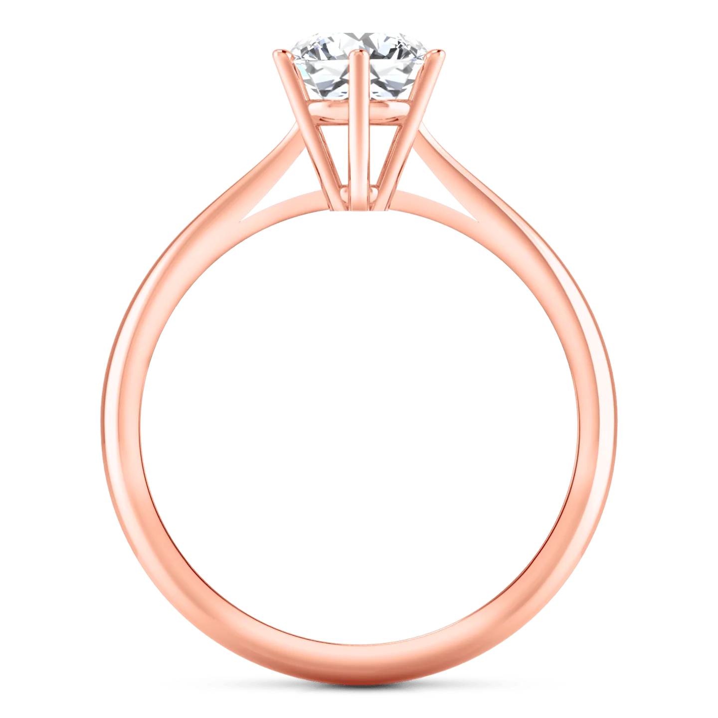 Solitaire Diamond Engagement Ring Alexa 14K Rose Gold - Image 4