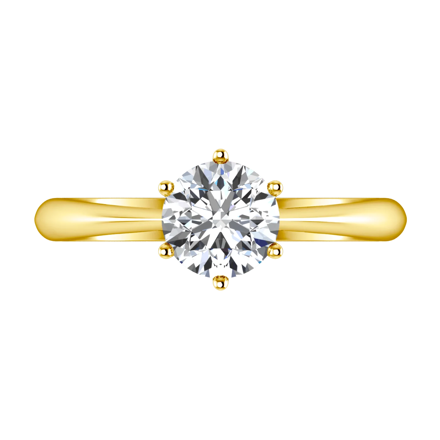 Solitaire Diamond Engagement Ring Alexa 14K Yellow Gold - Image 3