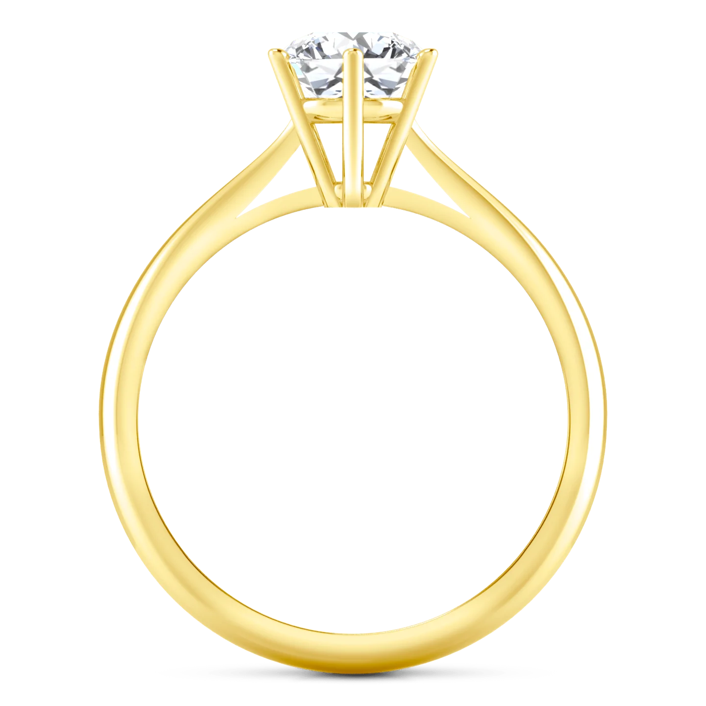 Solitaire Diamond Engagement Ring Alexa 14K Yellow Gold - Image 4