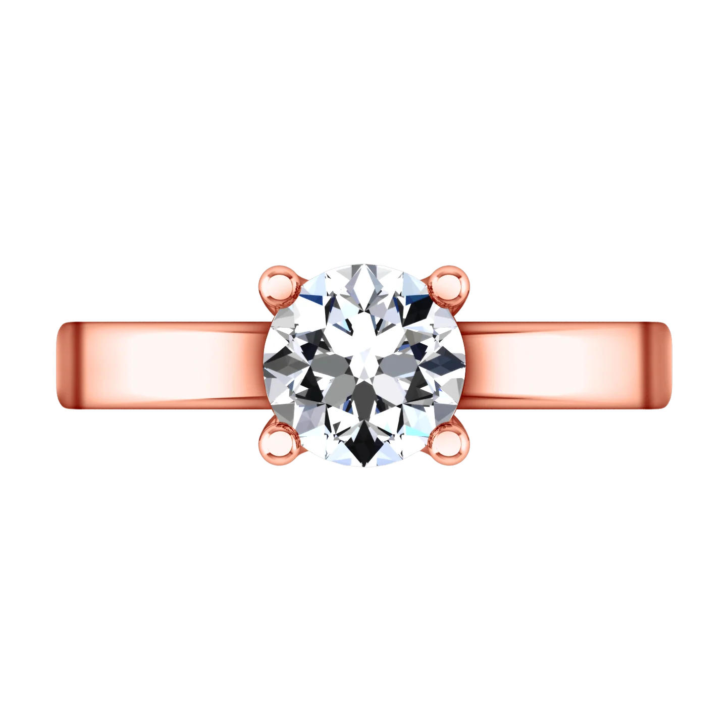 Solitaire Diamond Engagement Ring Amira 14K Rose Gold - Image 3