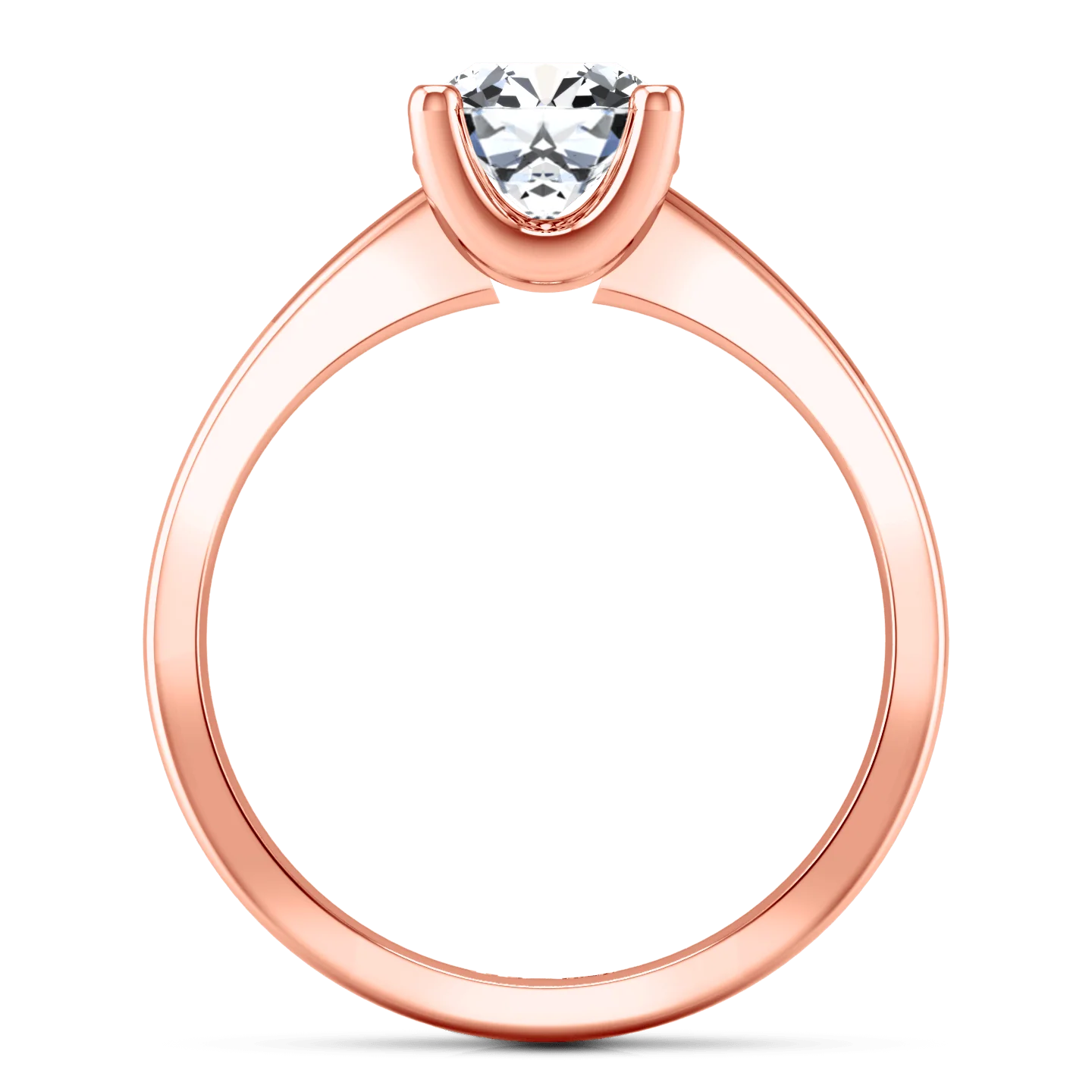 Solitaire Diamond Engagement Ring Amira 14K Rose Gold - Image 4