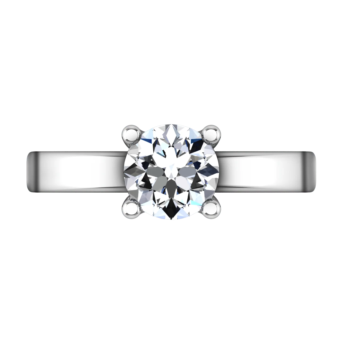 Round Diamond Solitaire Engagement Ring Amira 14K White Gold - Image 3