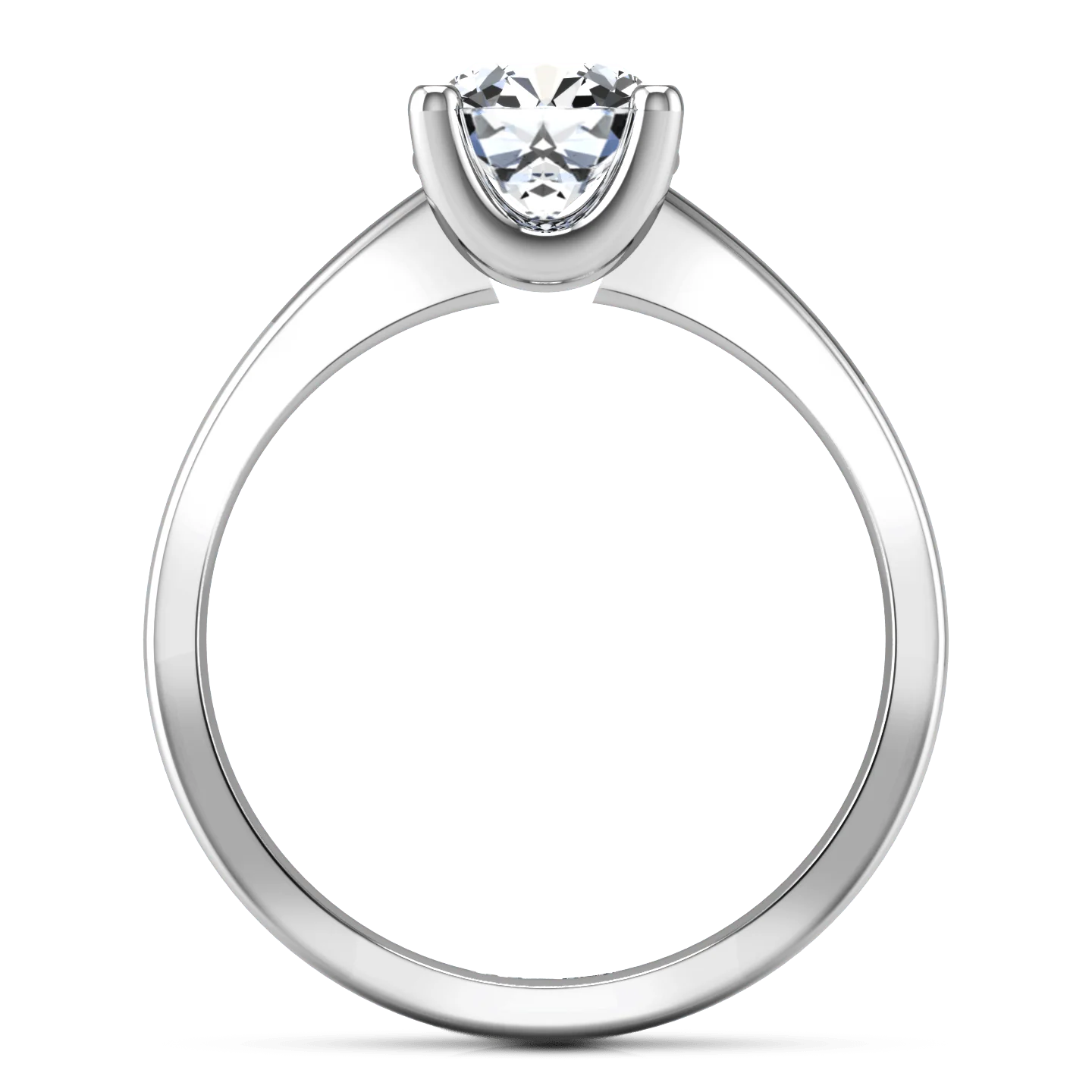 Round Diamond Solitaire Engagement Ring Amira 14K White Gold - Image 4