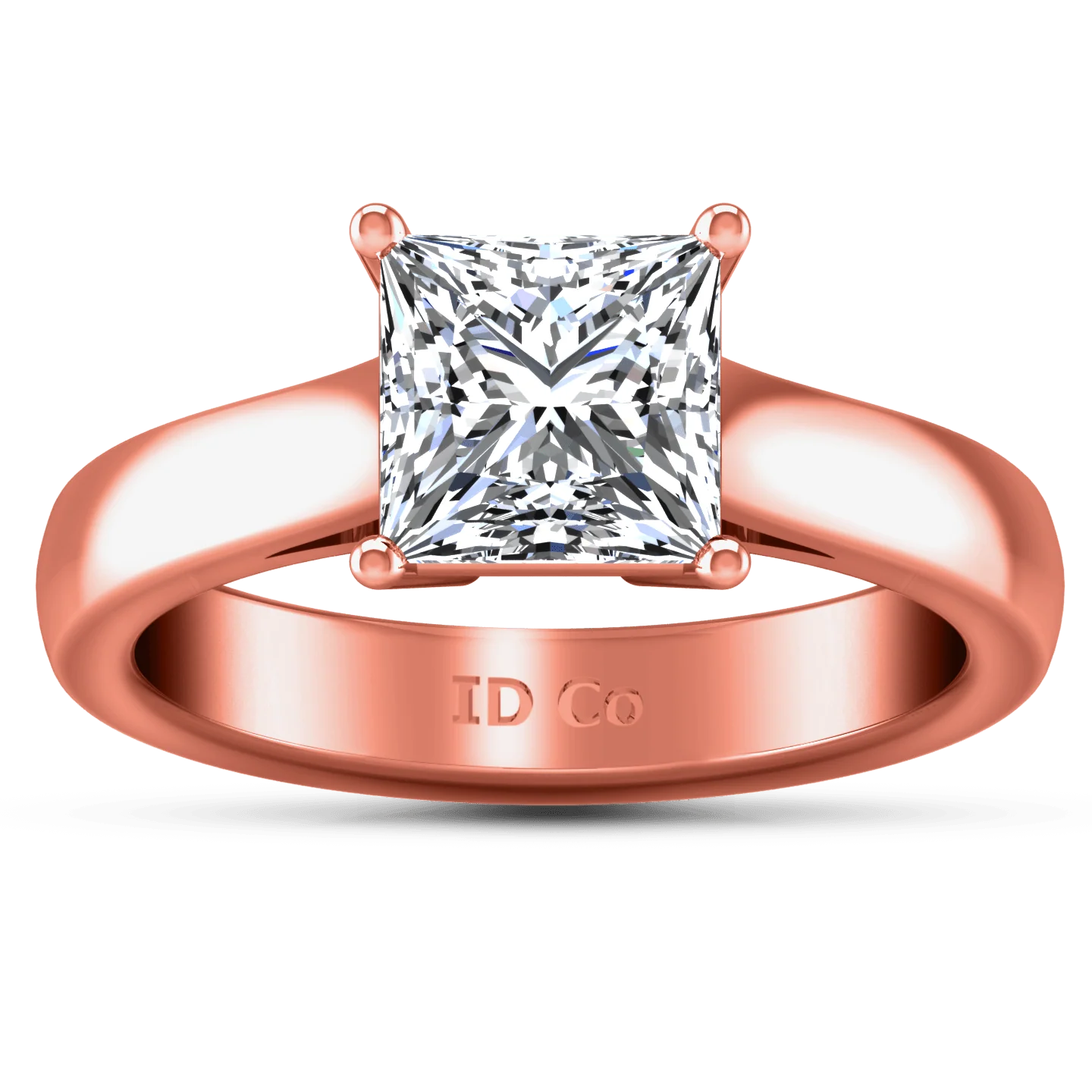 Solitaire Diamond Princess Cut Engagement Ring Angie 14K Rose Gold