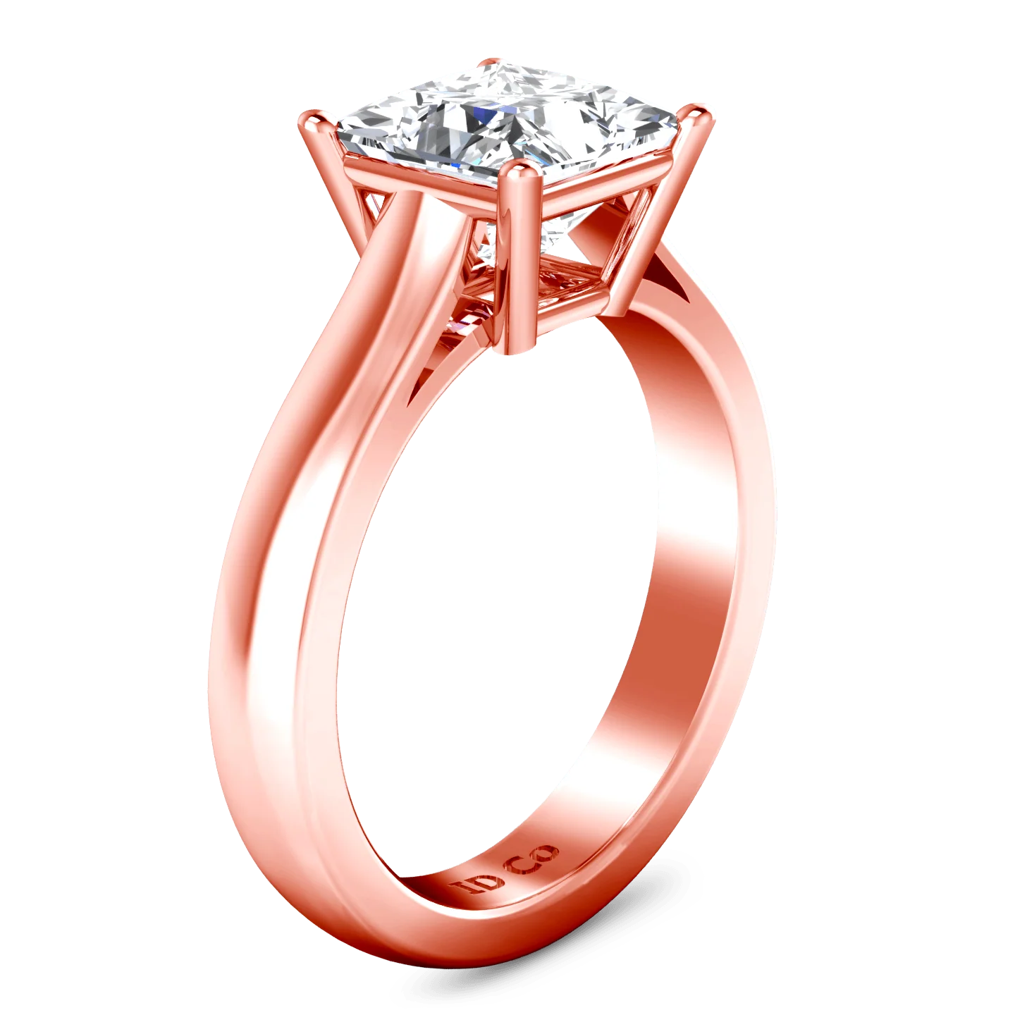 Solitaire Diamond Princess Cut Engagement Ring Angie 14K Rose Gold - Image 2