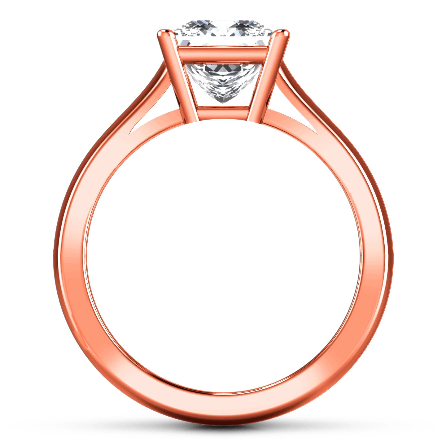 Solitaire Diamond Princess Cut Engagement Ring Angie 14K Rose Gold - Image 4