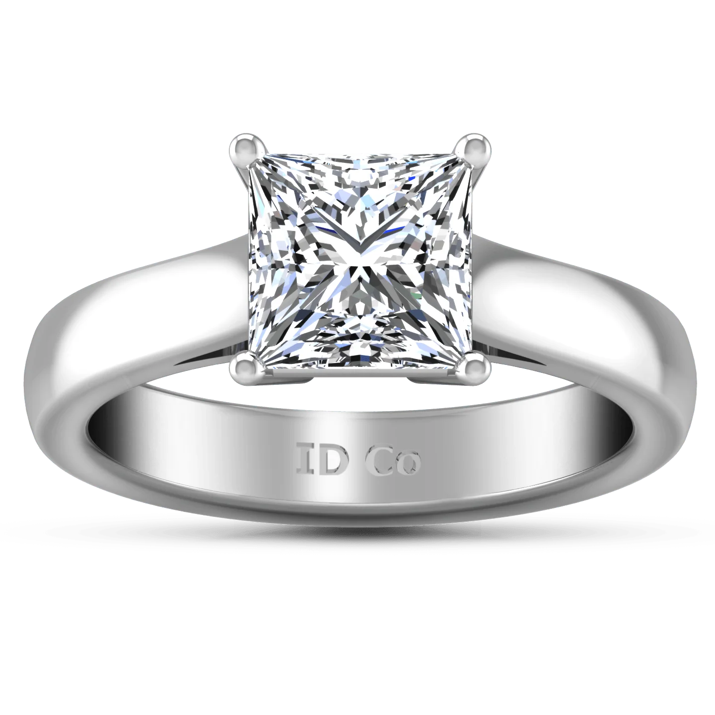 Solitaire Princess Cut Diamond Engagement Ring Angie 14K White Gold