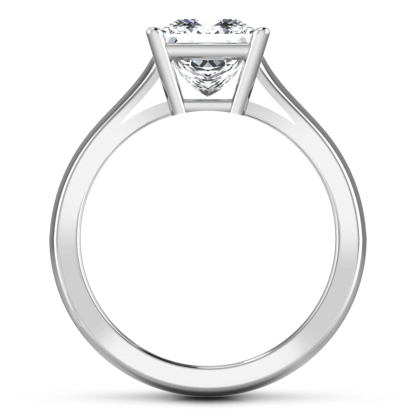 Solitaire Princess Cut Diamond Engagement Ring Angie 14K White Gold - Image 4