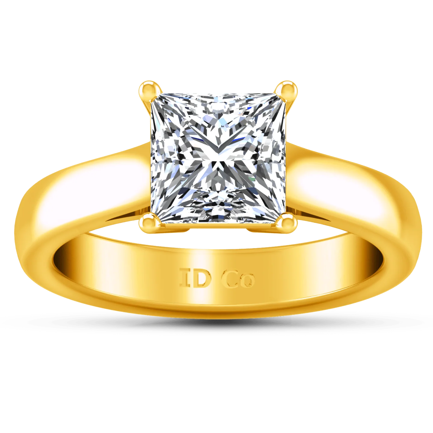 Solitaire Diamond Princess Cut Engagement Ring Angie 14K Yellow Gold