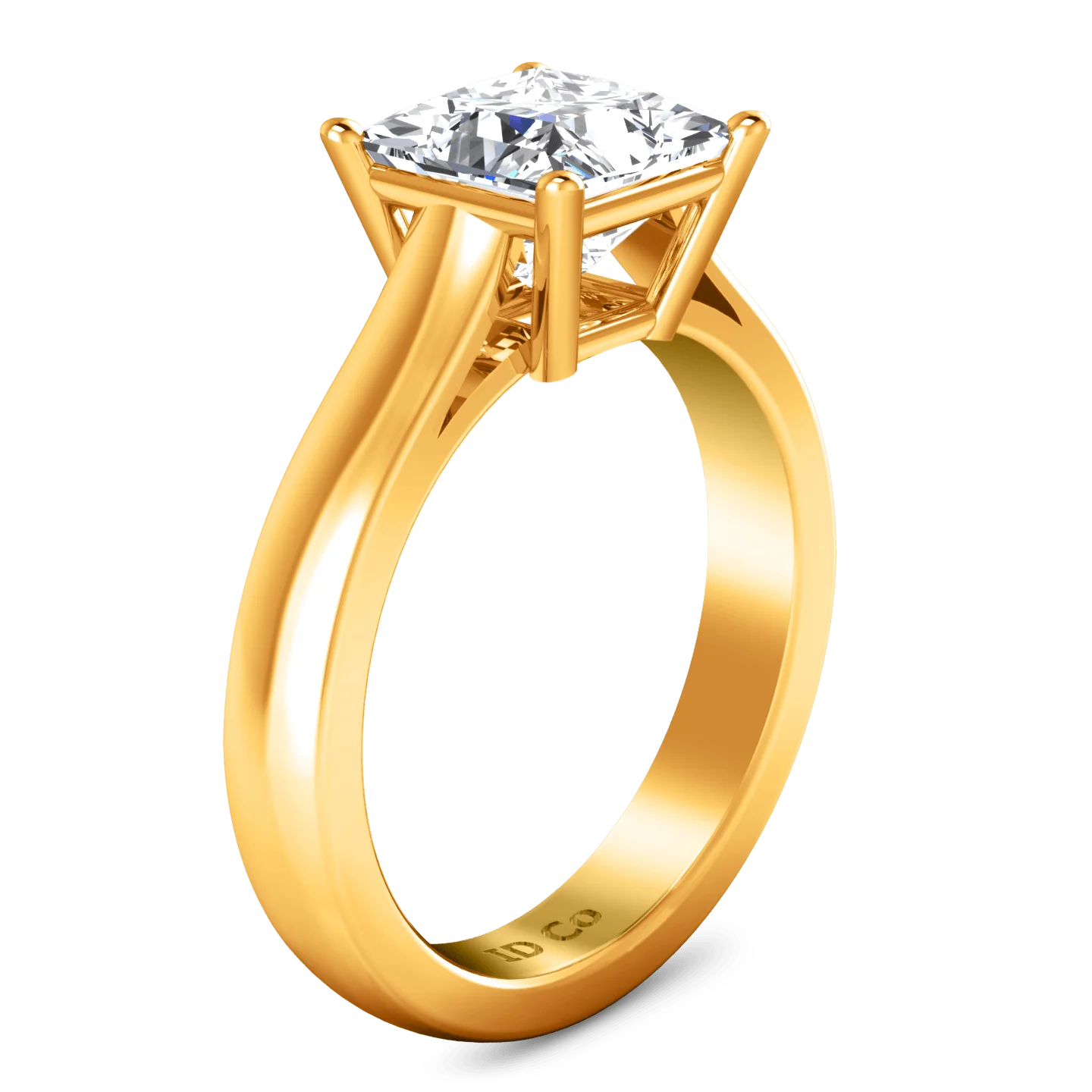 Solitaire Diamond Princess Cut Engagement Ring Angie 14K Yellow Gold - Image 2