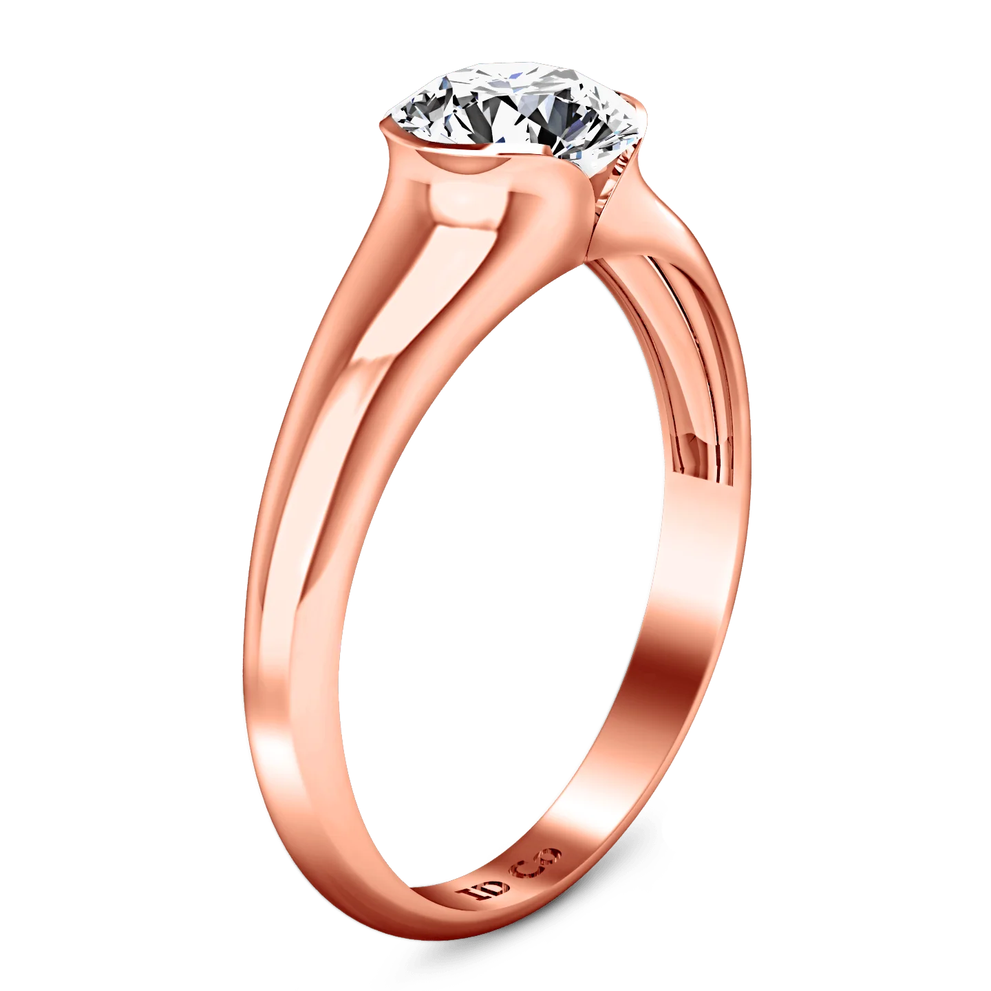 Solitaire Diamond Engagement Ring Ansley 14K Rose Gold - Image 2