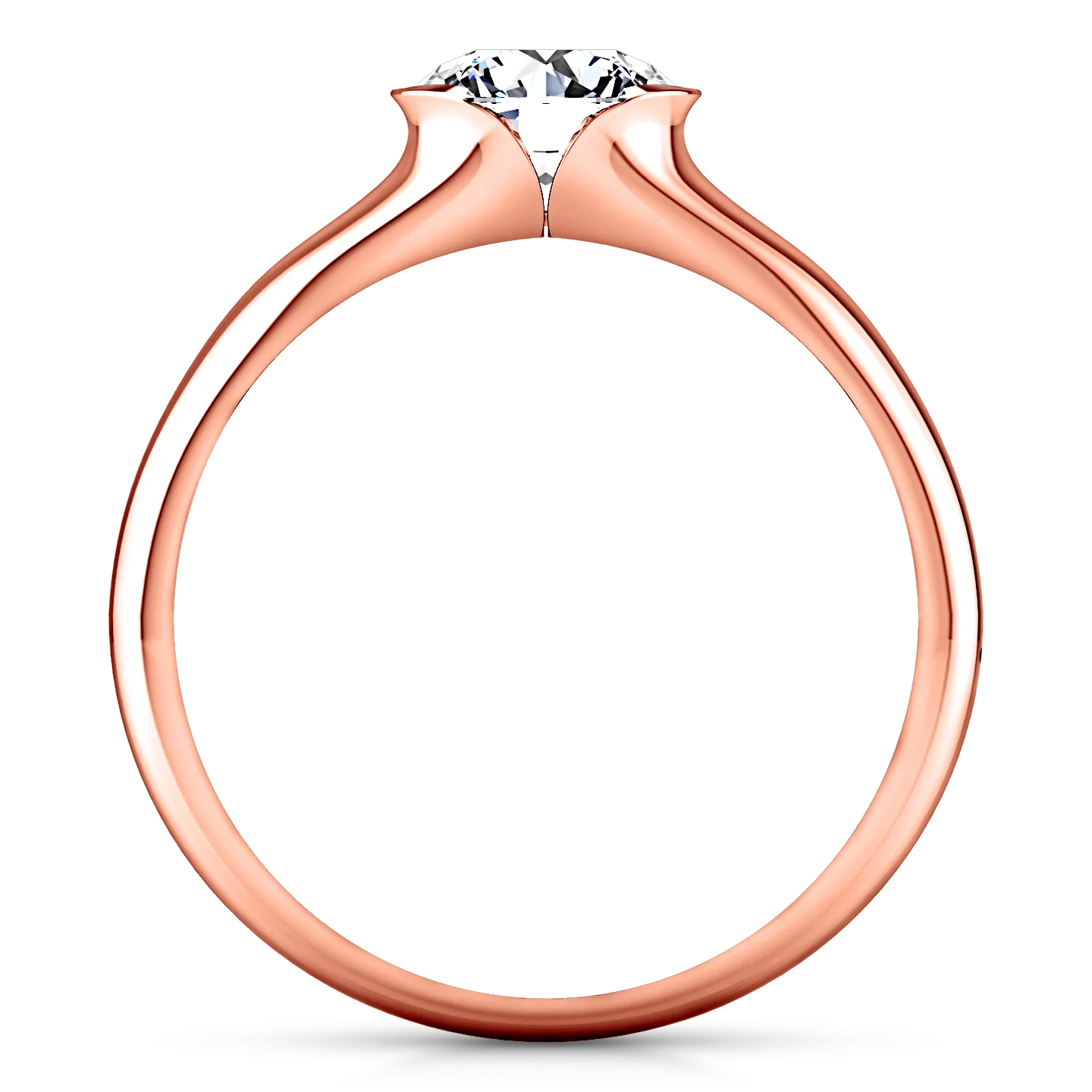 Solitaire Diamond Engagement Ring Ansley 14K Rose Gold - Image 3