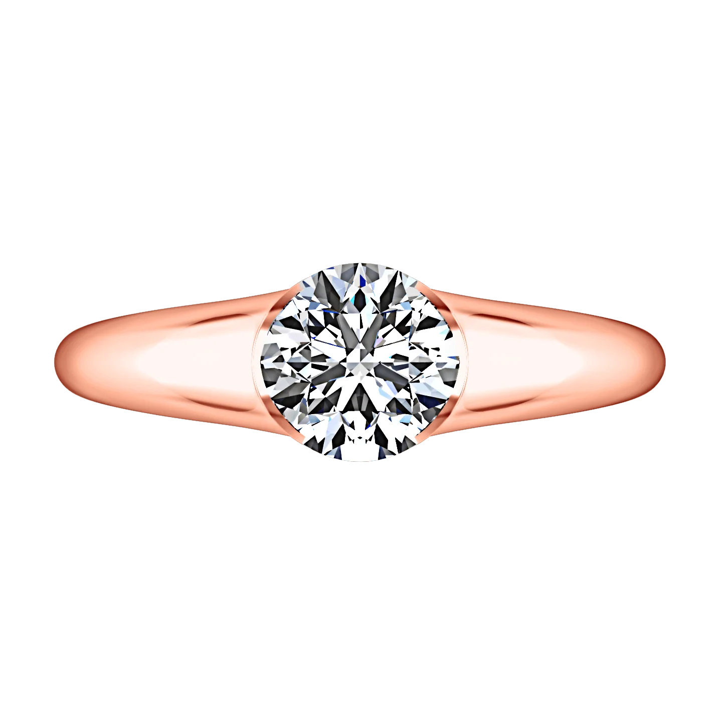 Solitaire Diamond Engagement Ring Ansley 14K Rose Gold - Image 4