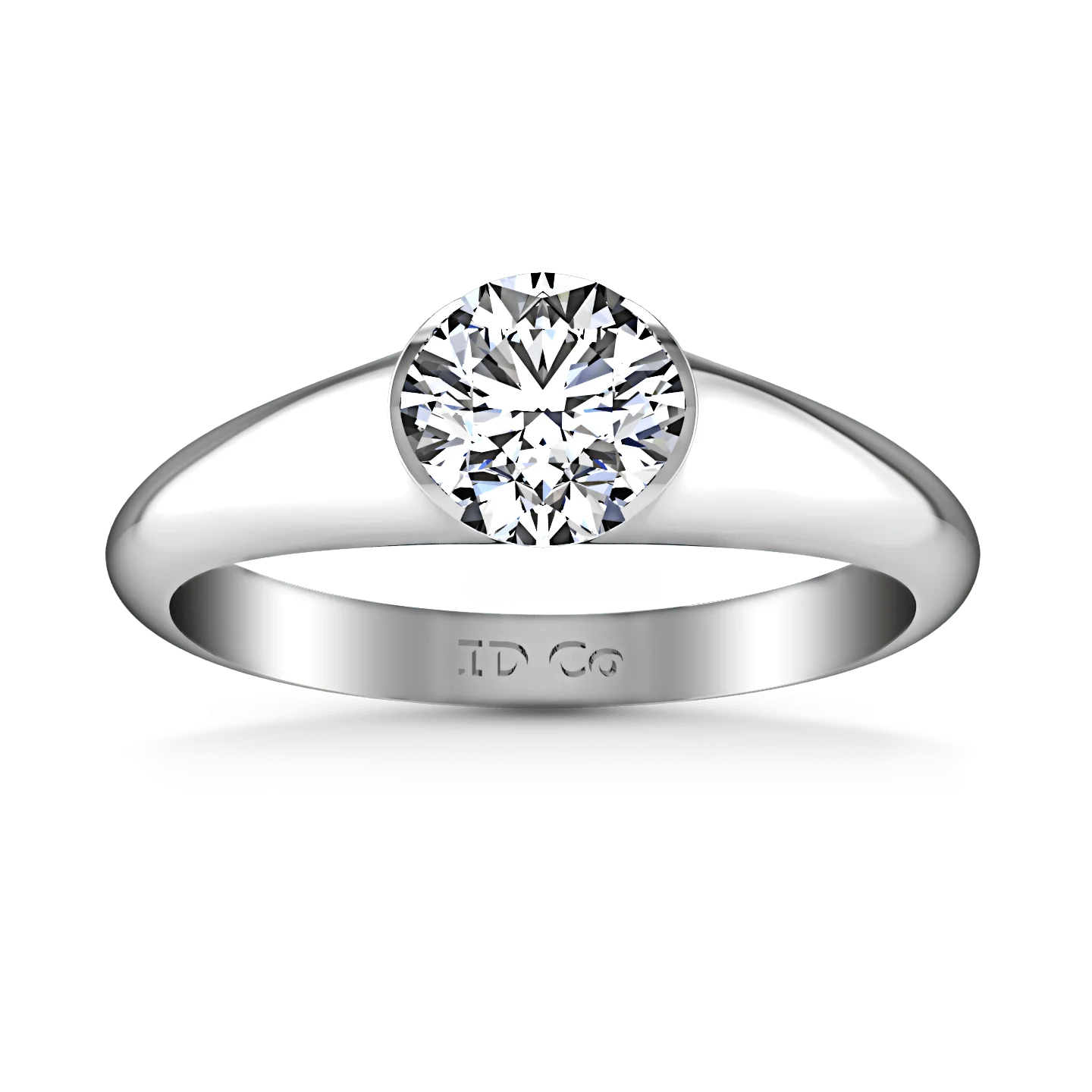 Round Diamond Solitaire Engagement Ring Ansley 14K White Gold