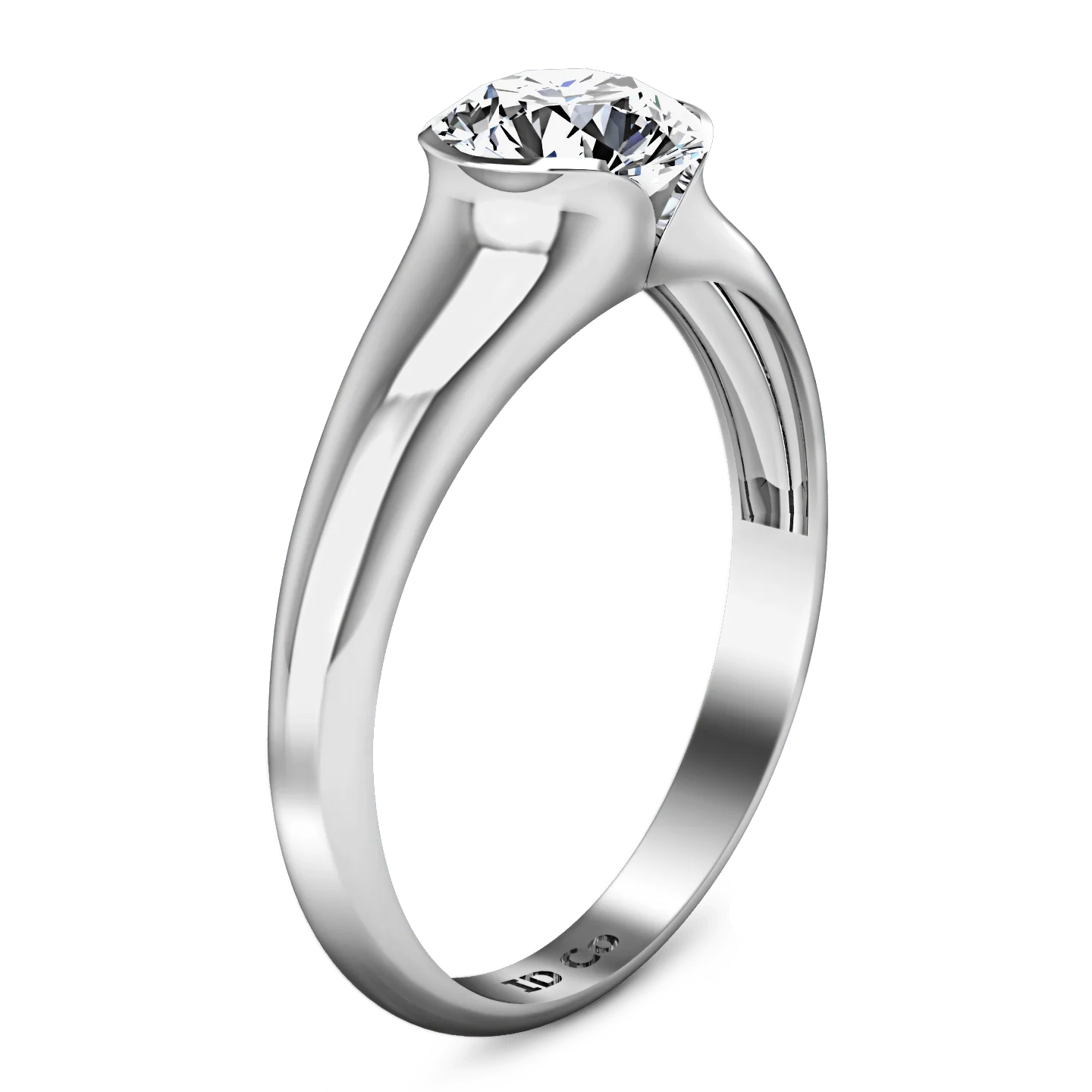 Round Diamond Solitaire Engagement Ring Ansley 14K White Gold - Image 2