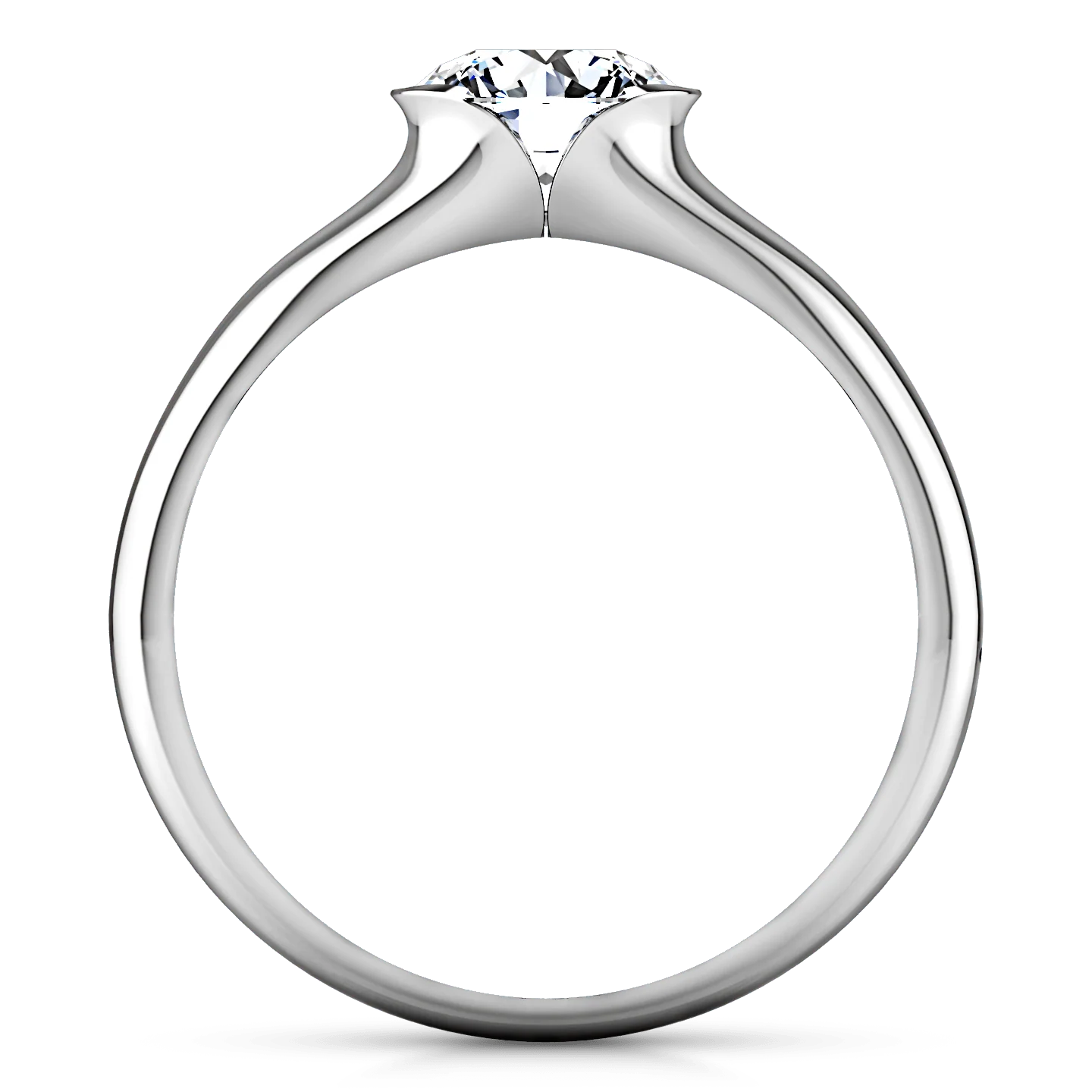 Round Diamond Solitaire Engagement Ring Ansley 14K White Gold - Image 3