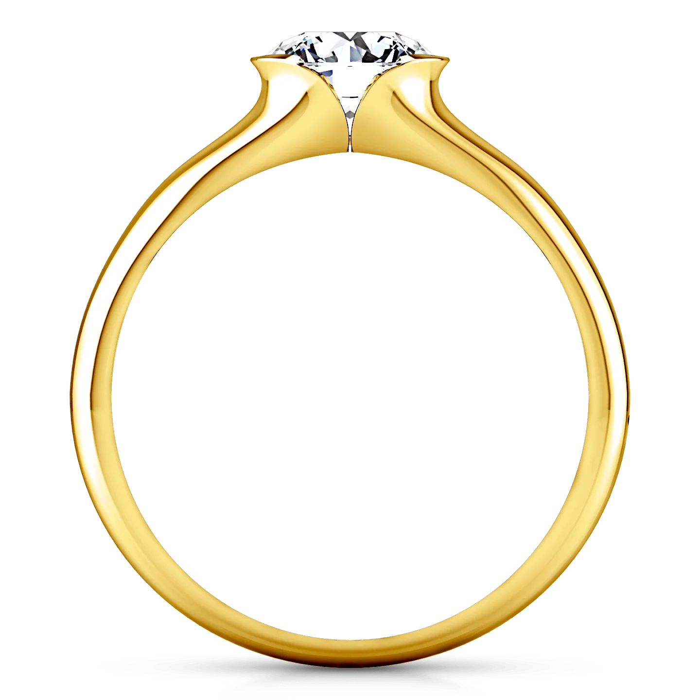 Solitaire Diamond Engagement Ring Ansley 14K Yellow Gold - Image 3