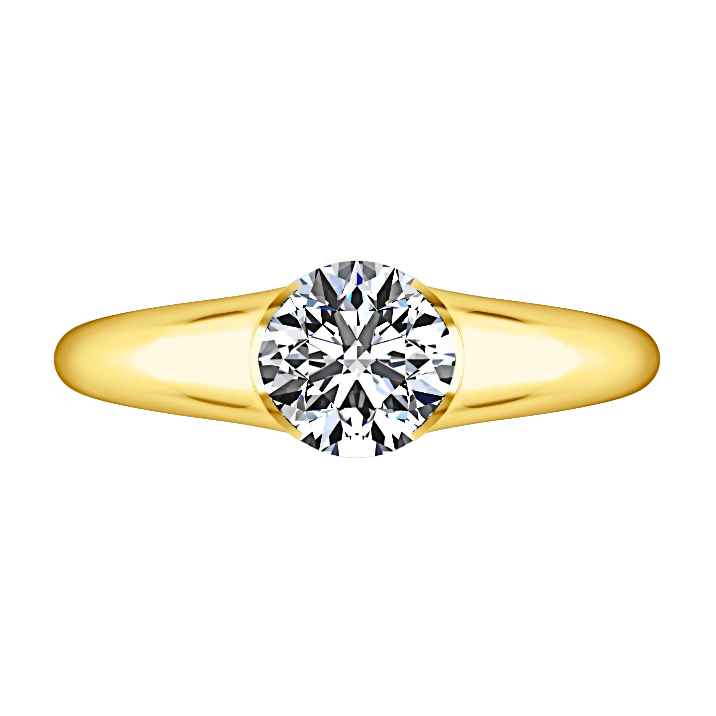 Solitaire Diamond Engagement Ring Ansley 14K Yellow Gold - Image 4