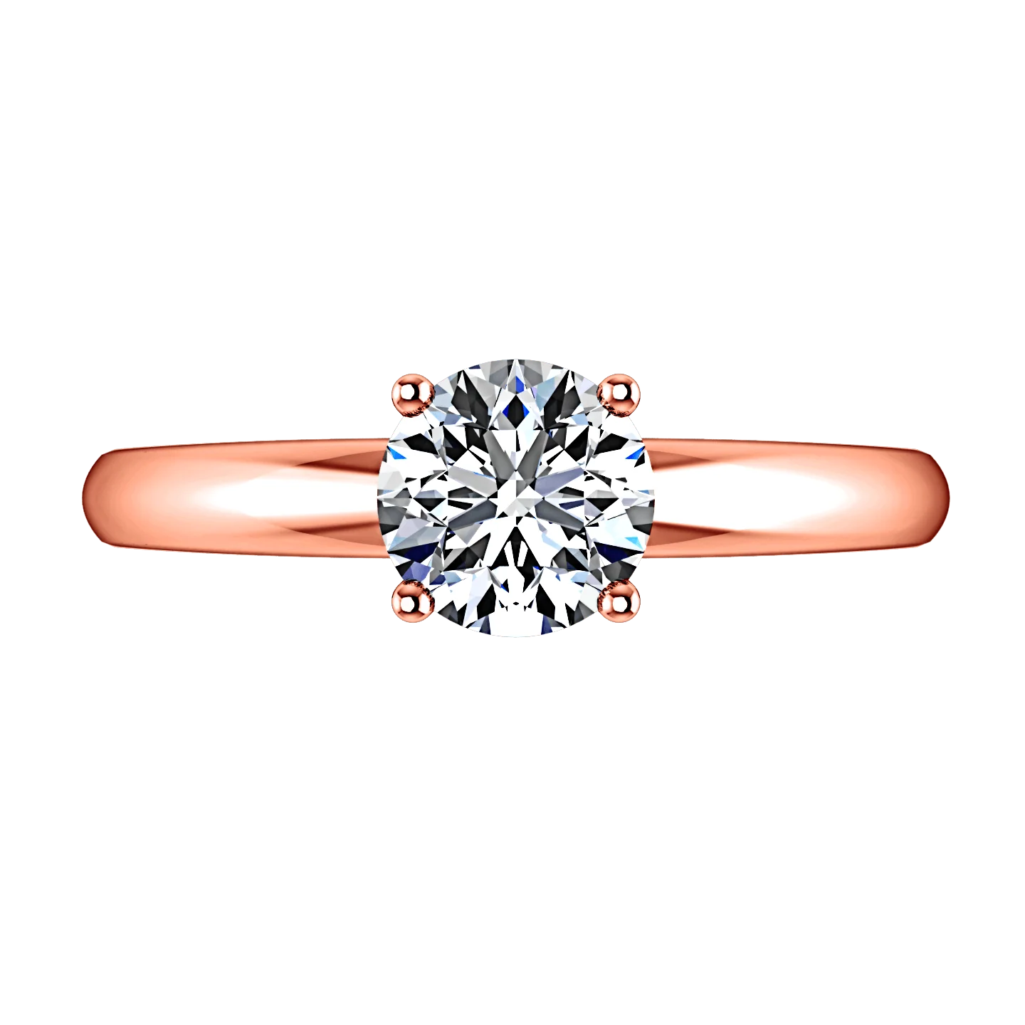 Solitaire Diamond Engagement Ring Avant 14K Rose Gold - Image 3