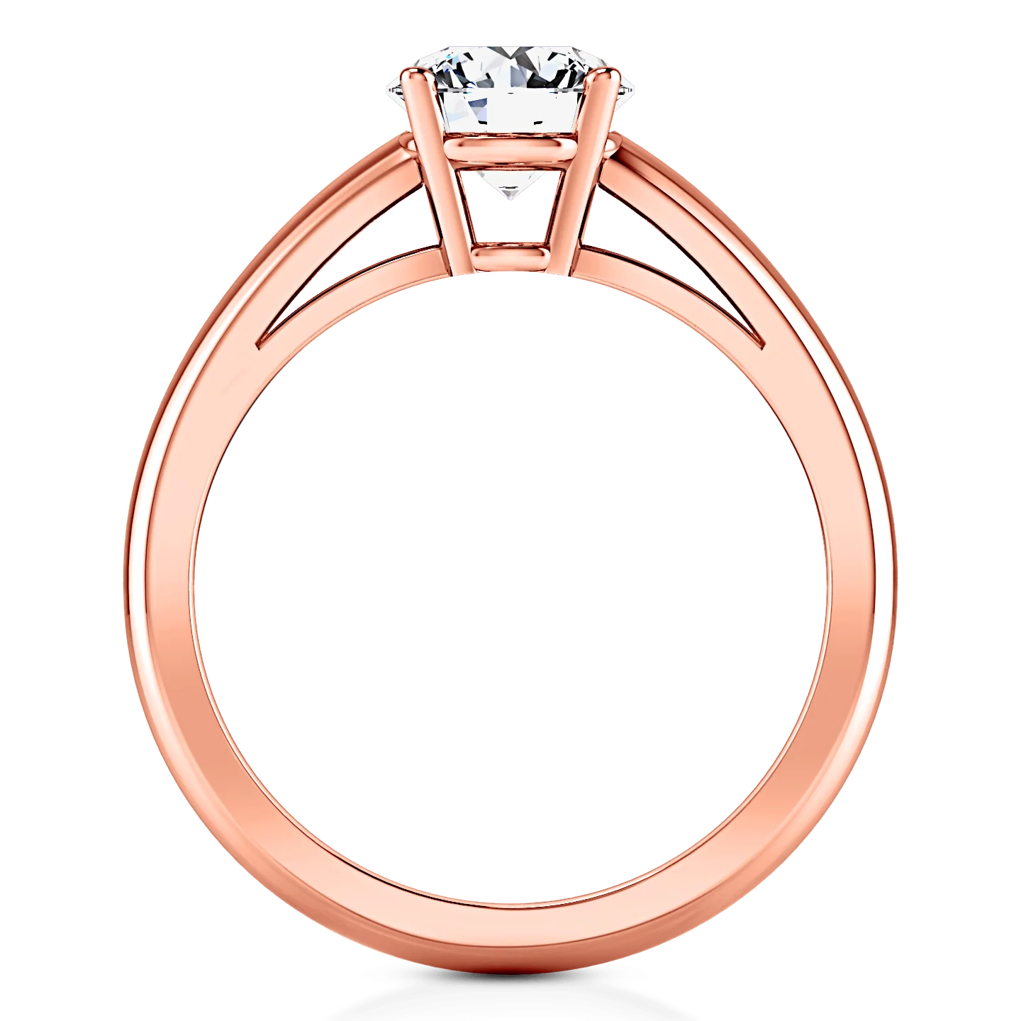 Solitaire Diamond Engagement Ring Avant 14K Rose Gold - Image 4