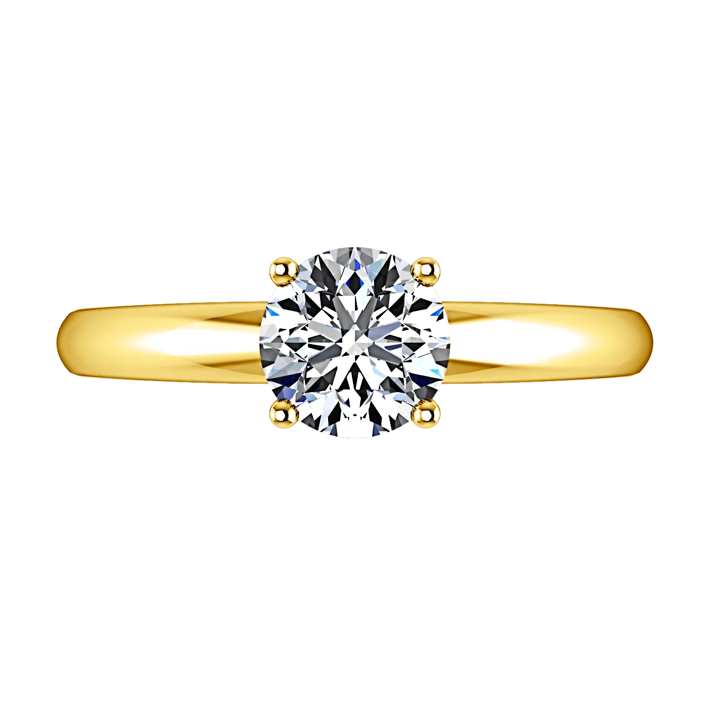 Solitaire Diamond Engagement Ring Avant 14K Yellow Gold - Image 4