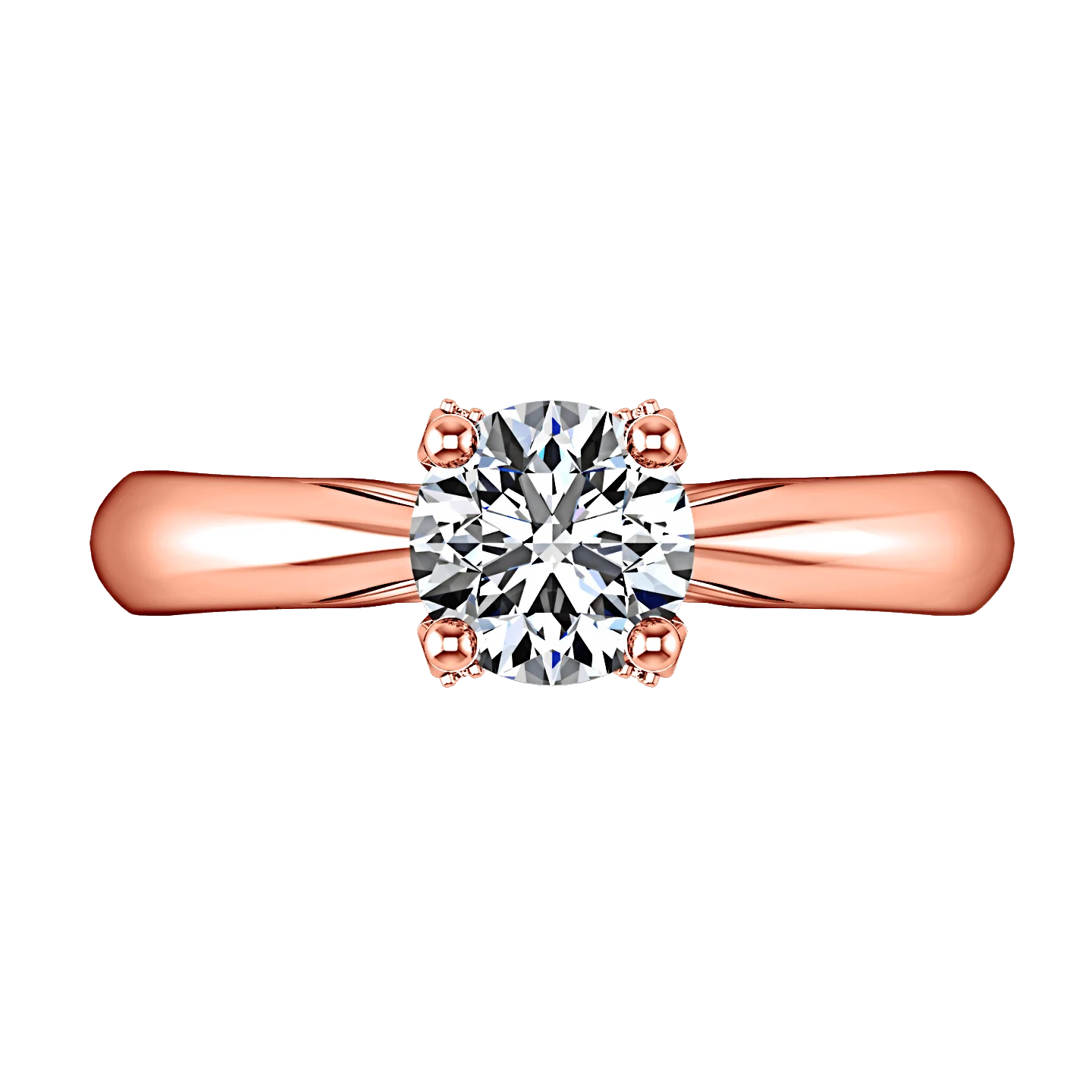 Solitaire Diamond Engagement Ring Caressa 14K Rose Gold - Image 3