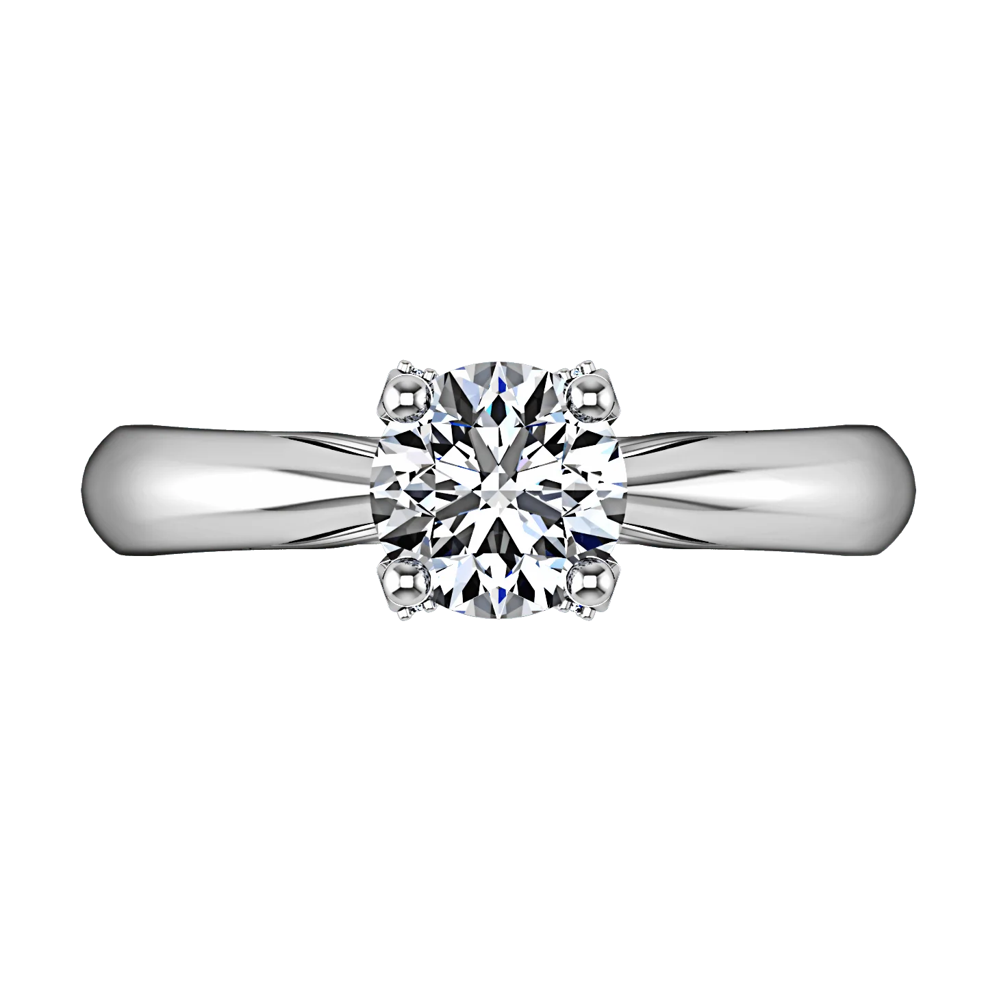 Round Diamond Solitaire Engagement Ring Caressa 14K White Gold - Image 3