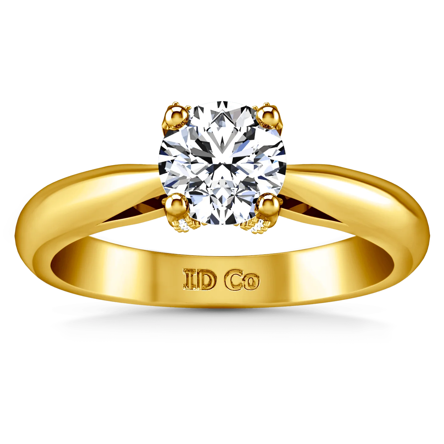 Solitaire Diamond Engagement Ring Caressa 14K Yellow Gold