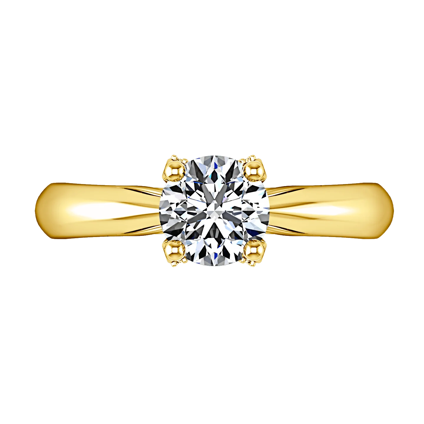 Solitaire Diamond Engagement Ring Caressa 14K Yellow Gold - Image 4