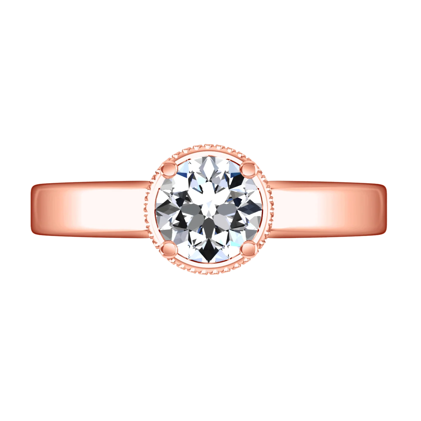 Solitaire Diamond Engagement Ring Carina 14K Rose Gold - Image 3