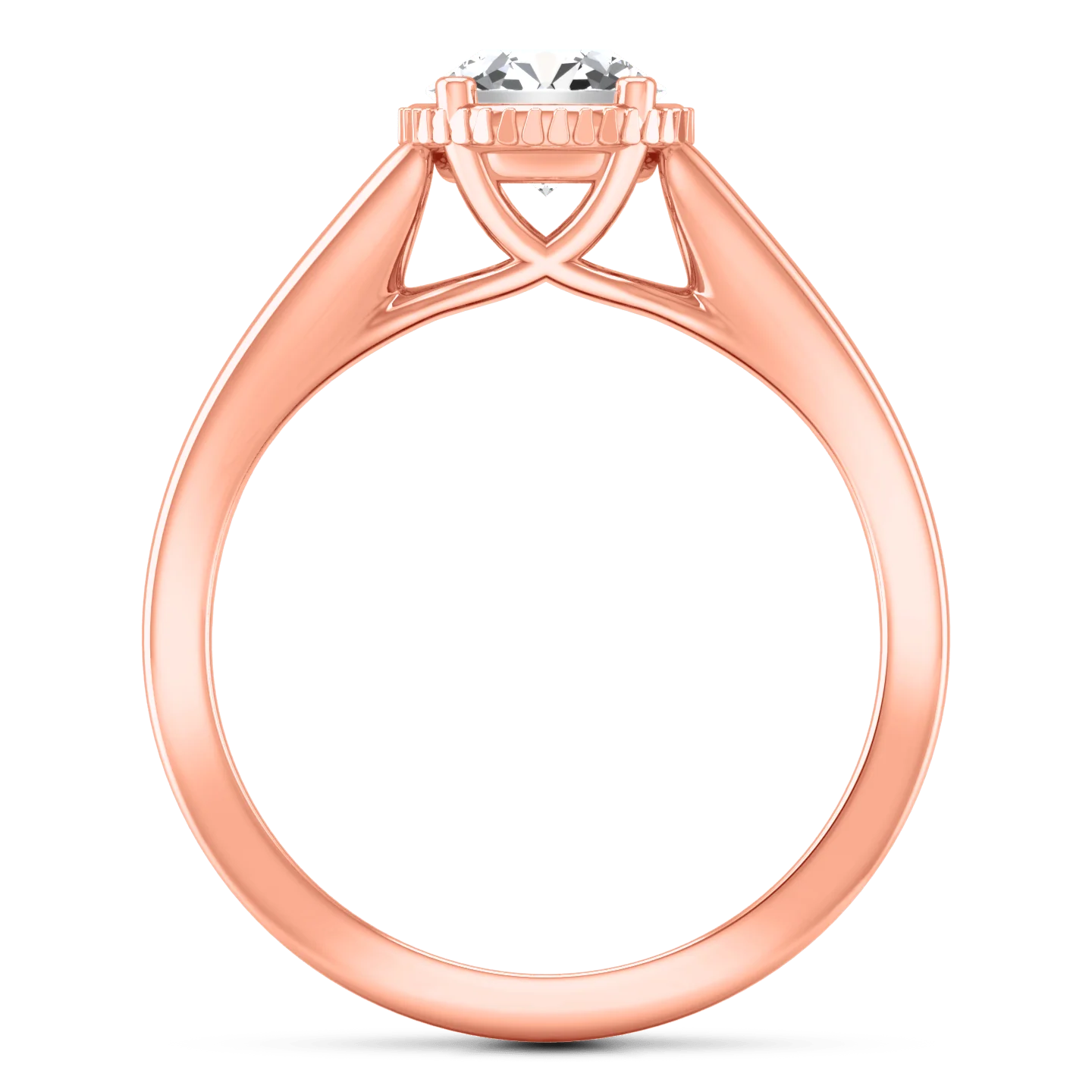 Solitaire Diamond Engagement Ring Carina 14K Rose Gold - Image 4