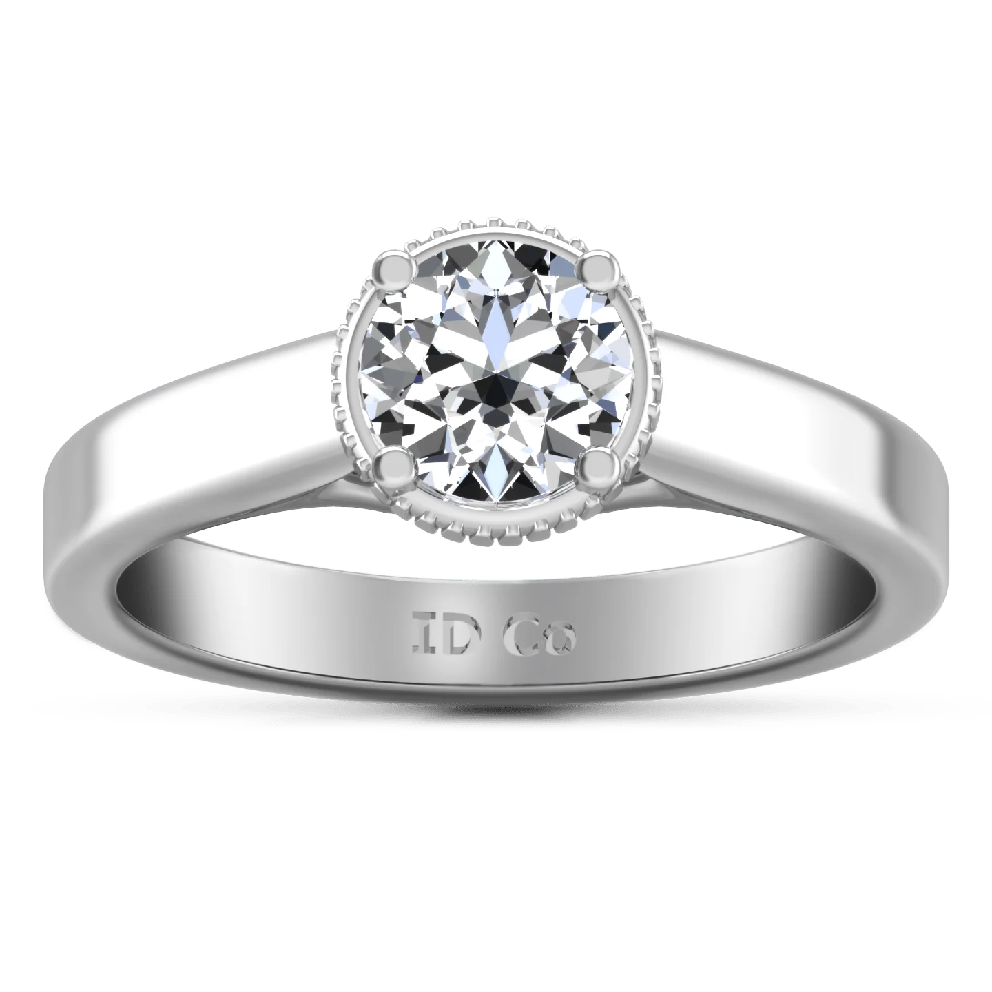 Round Diamond Solitaire Engagement Ring Carina 14K White Gold