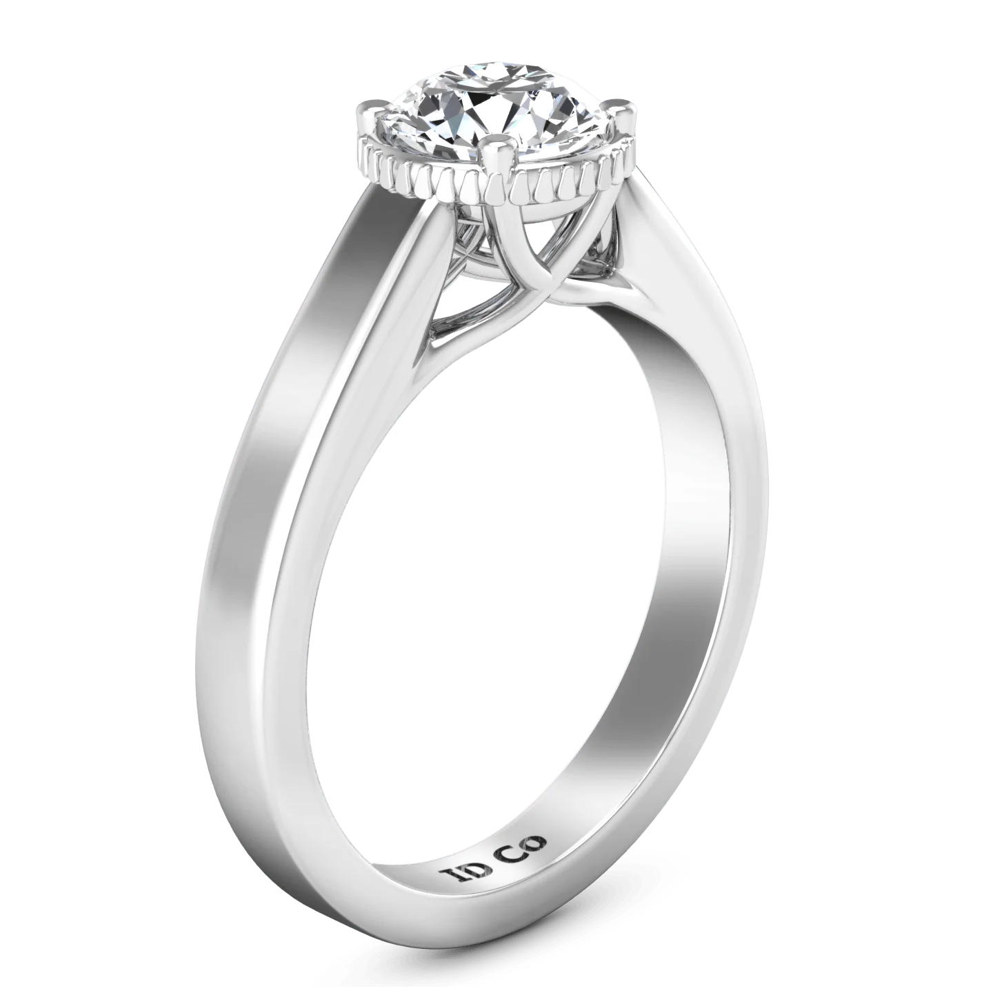 Round Diamond Solitaire Engagement Ring Carina 14K White Gold - Image 2