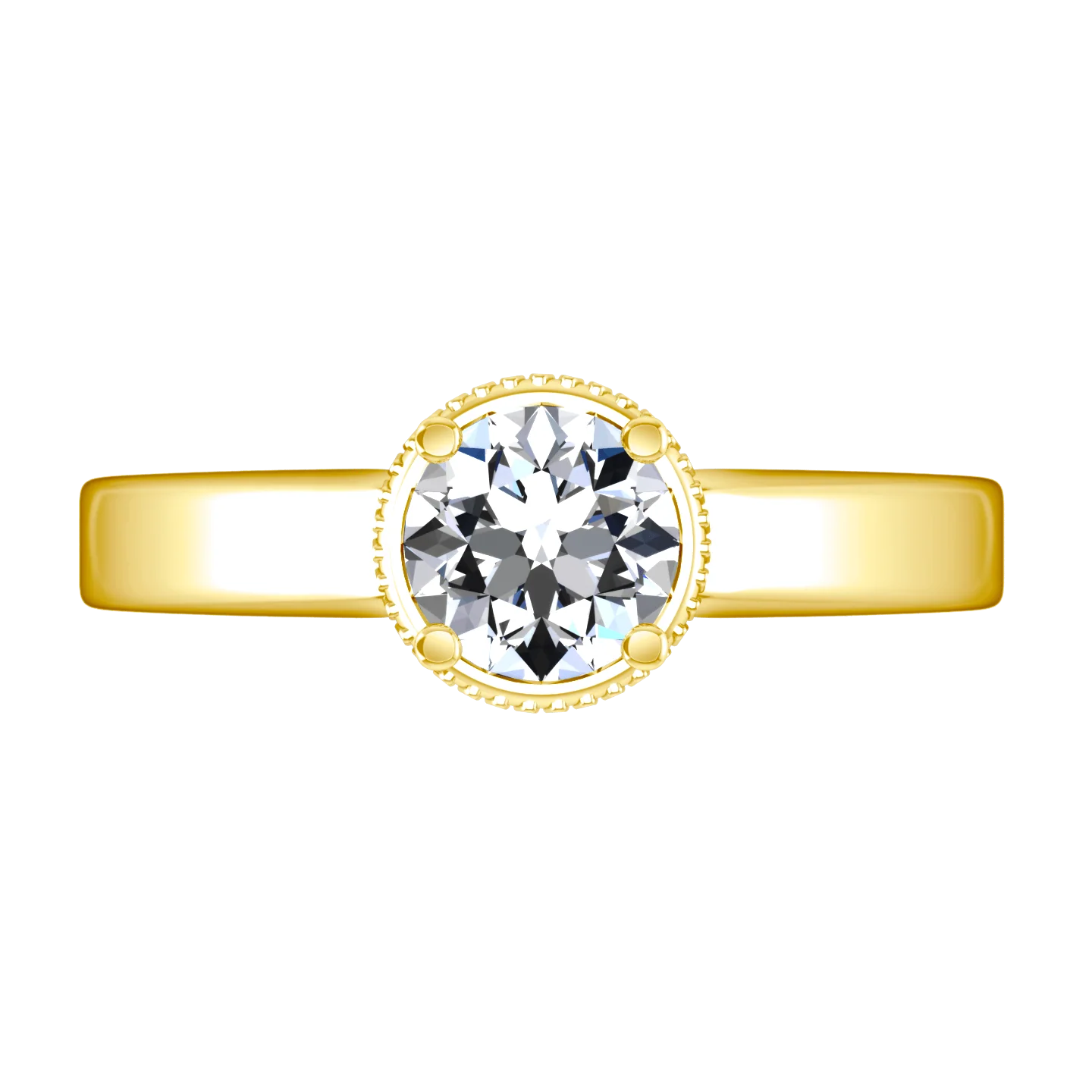 Solitaire Diamond Engagement Ring Carina 14K Yellow Gold - Image 4