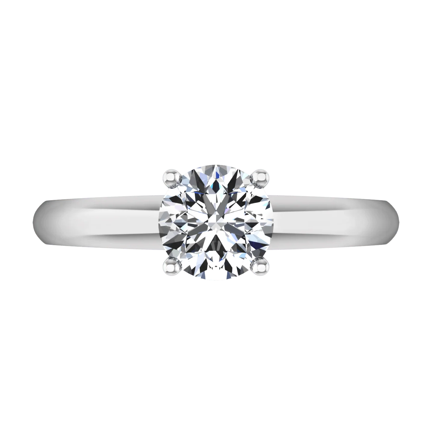 Round Diamond Solitaire Engagement Ring Carys 14K White Gold - Image 3