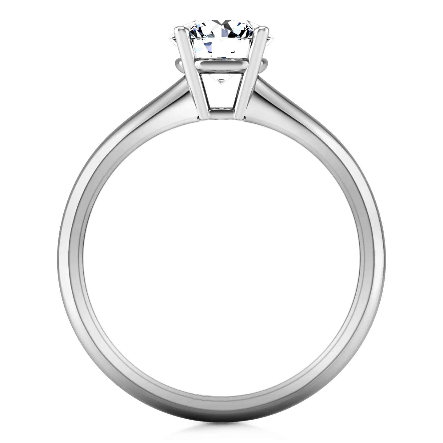 Round Diamond Solitaire Engagement Ring Carys 14K White Gold - Image 4
